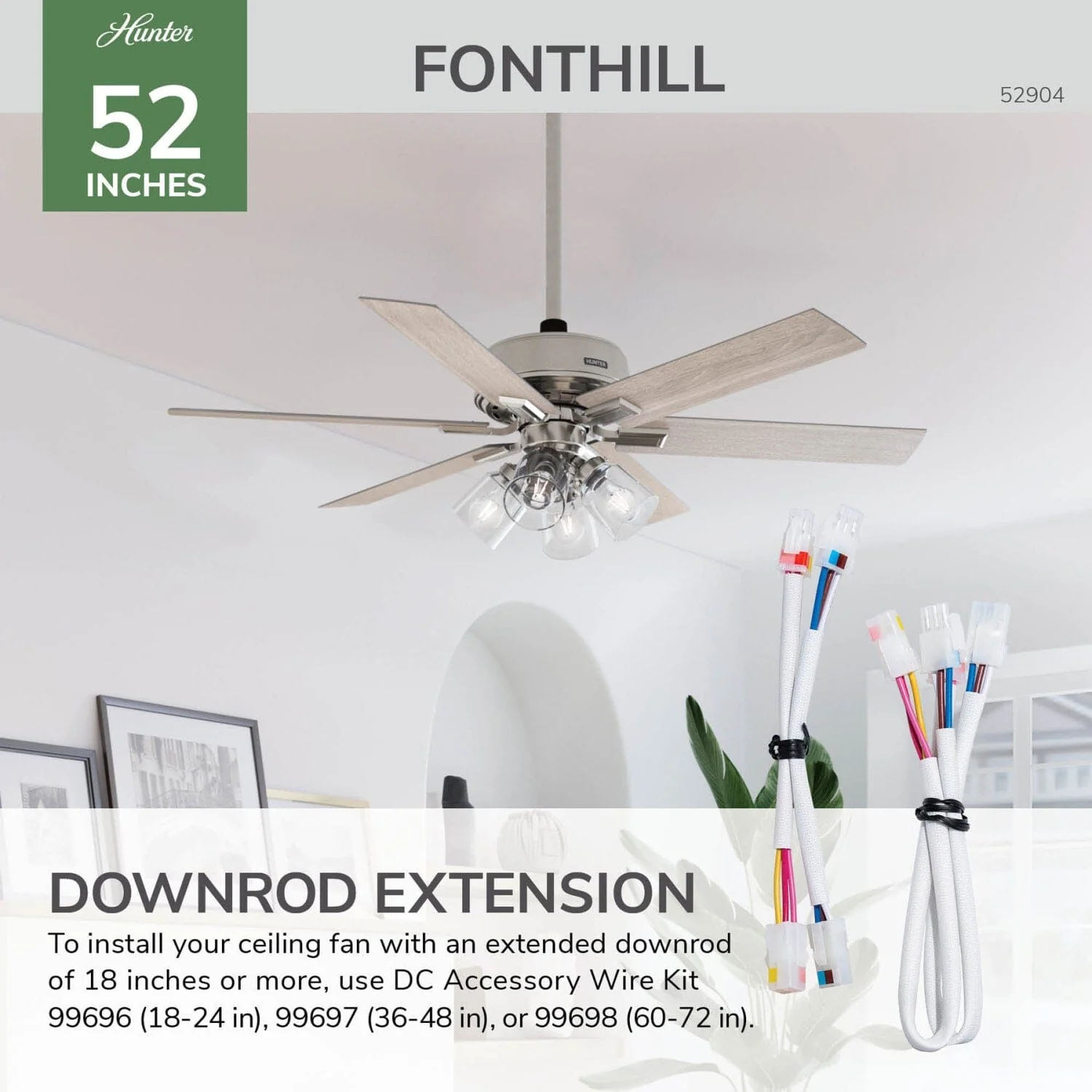 Fonthill Indoor HunterExpress with LED Light 52 inch with remote 56 Fonthill Indoor HunterExpress with LED Light 52 inch with remote