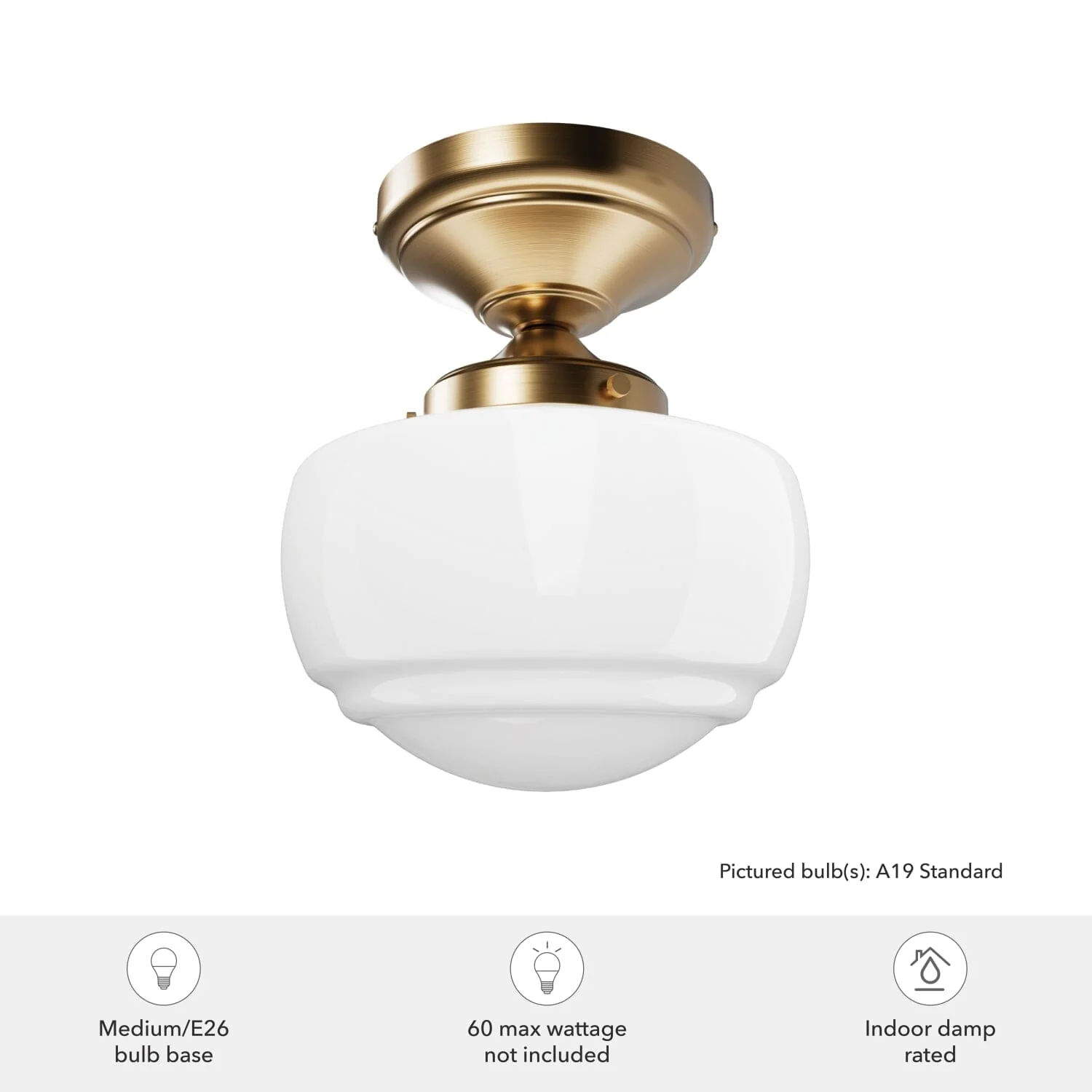 Saddle Creek Shiny Cased White Glass 1 Light Mini Semi Flush 4 Saddle Creek Shiny Cased White Glass 1 Light Mini Semi Flush