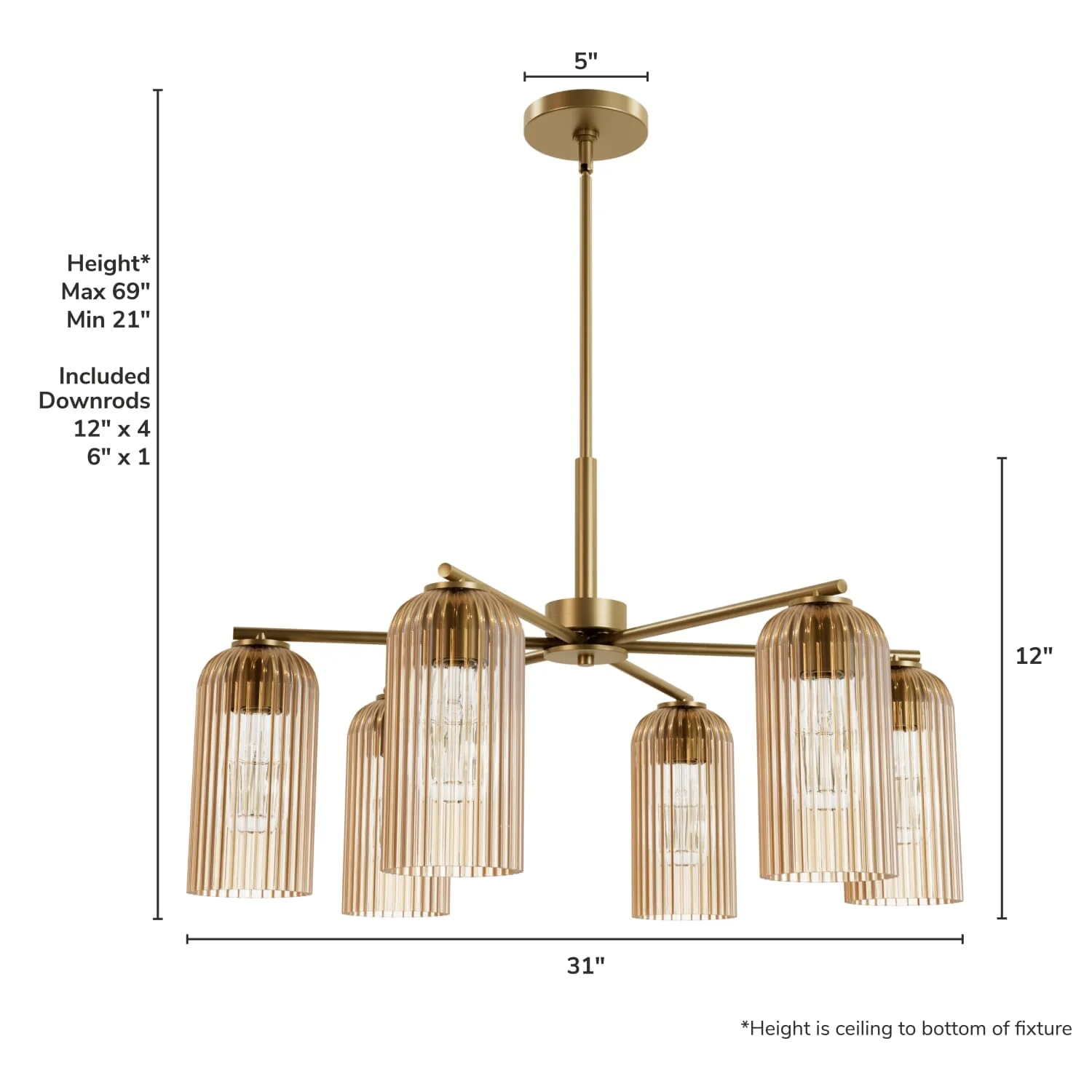 Beverly Glen Jasmine Roth 6 Light Large 31 Inch Chandelier 4 Beverly Glen Jasmine Roth 6 Light Large 31 Inch Chandelier