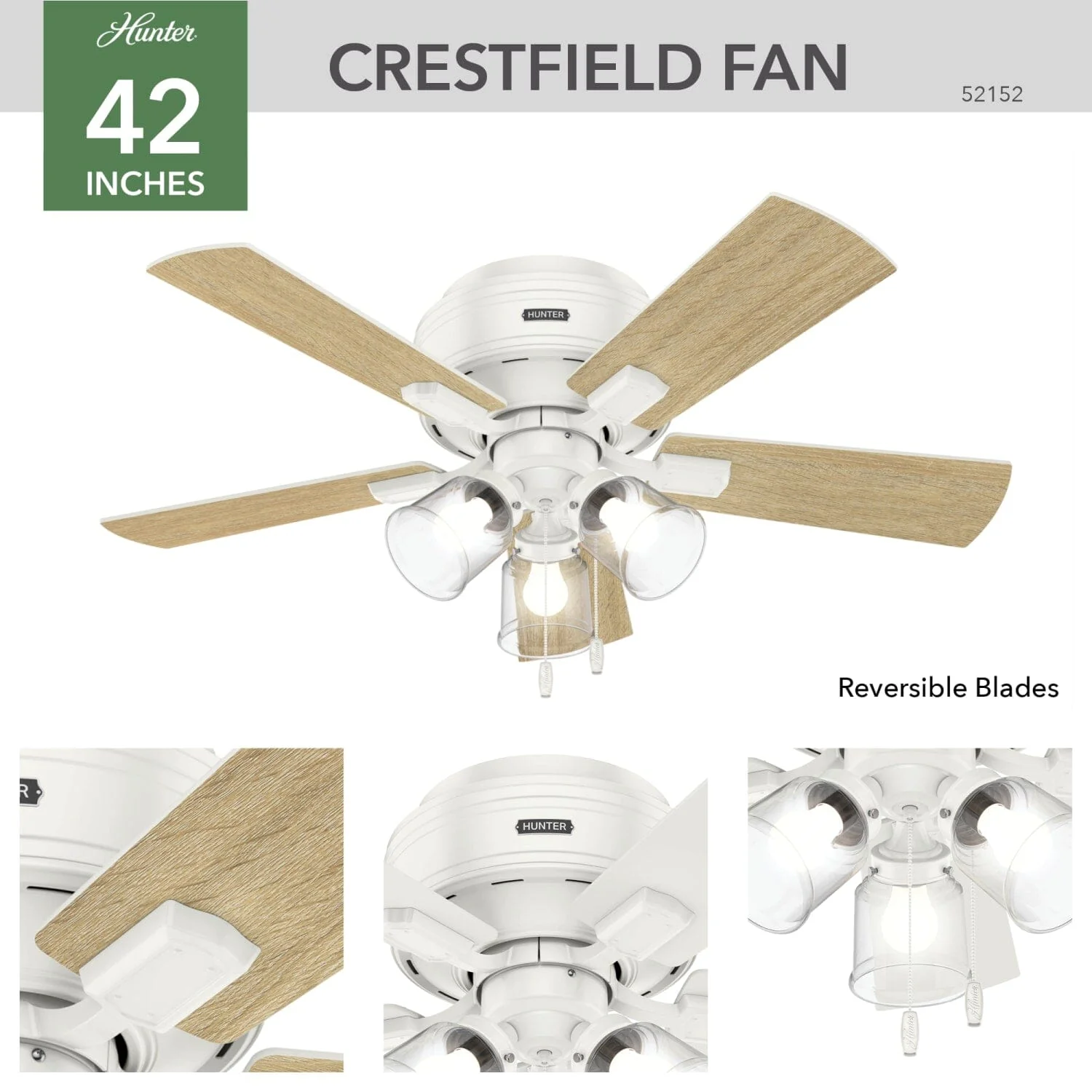 Crestfield Low Profile with 3 Lights 42 inch 10 Crestfield Low Profile with 3 Lights 42 inch