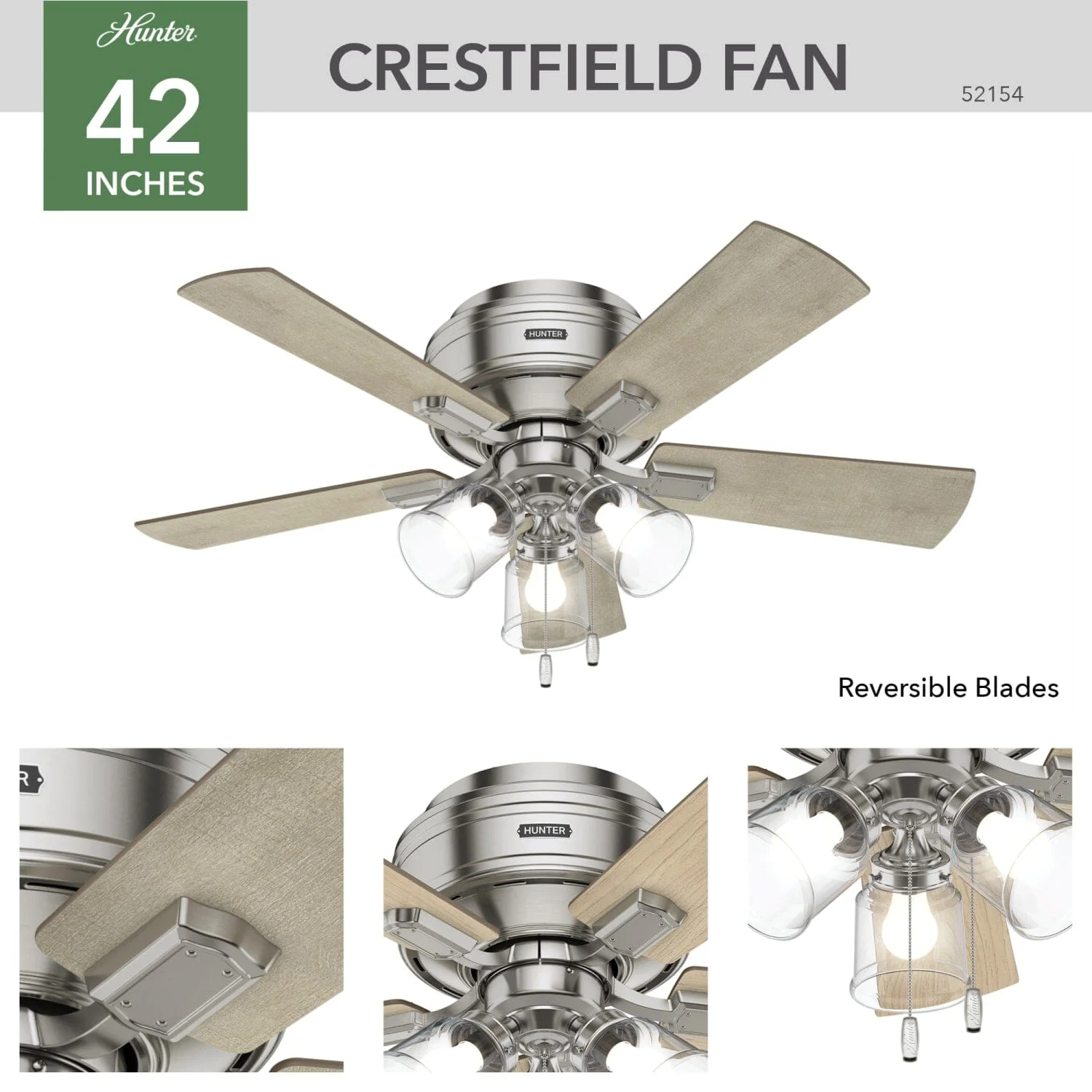 Crestfield Low Profile with 3 Lights 42 inch 8 Crestfield Low Profile with 3 Lights 42 inch