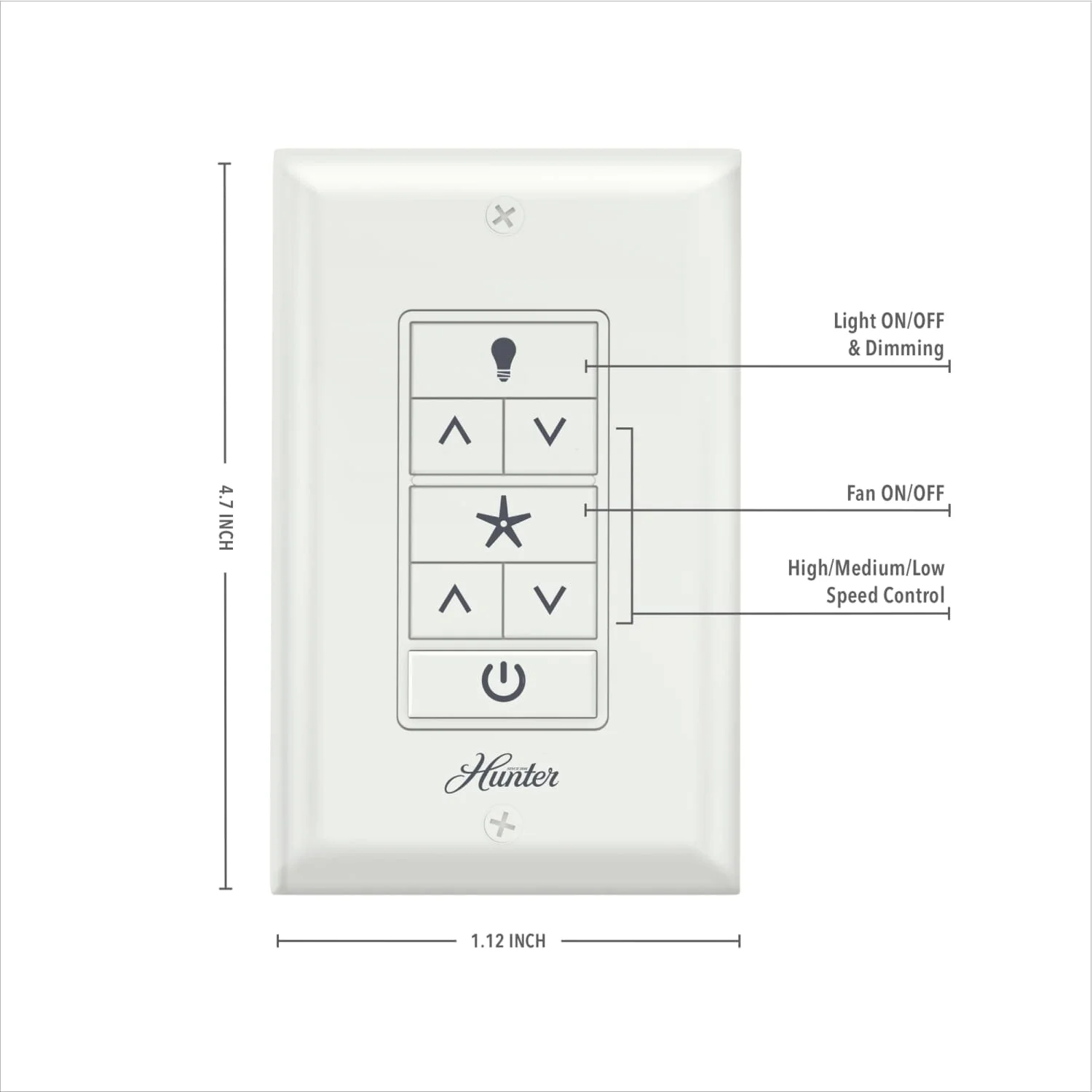 Universal Fan-Light Wall Control with Receiver - 99771 2 Universal Fan-Light Wall Control with Receiver - 99771