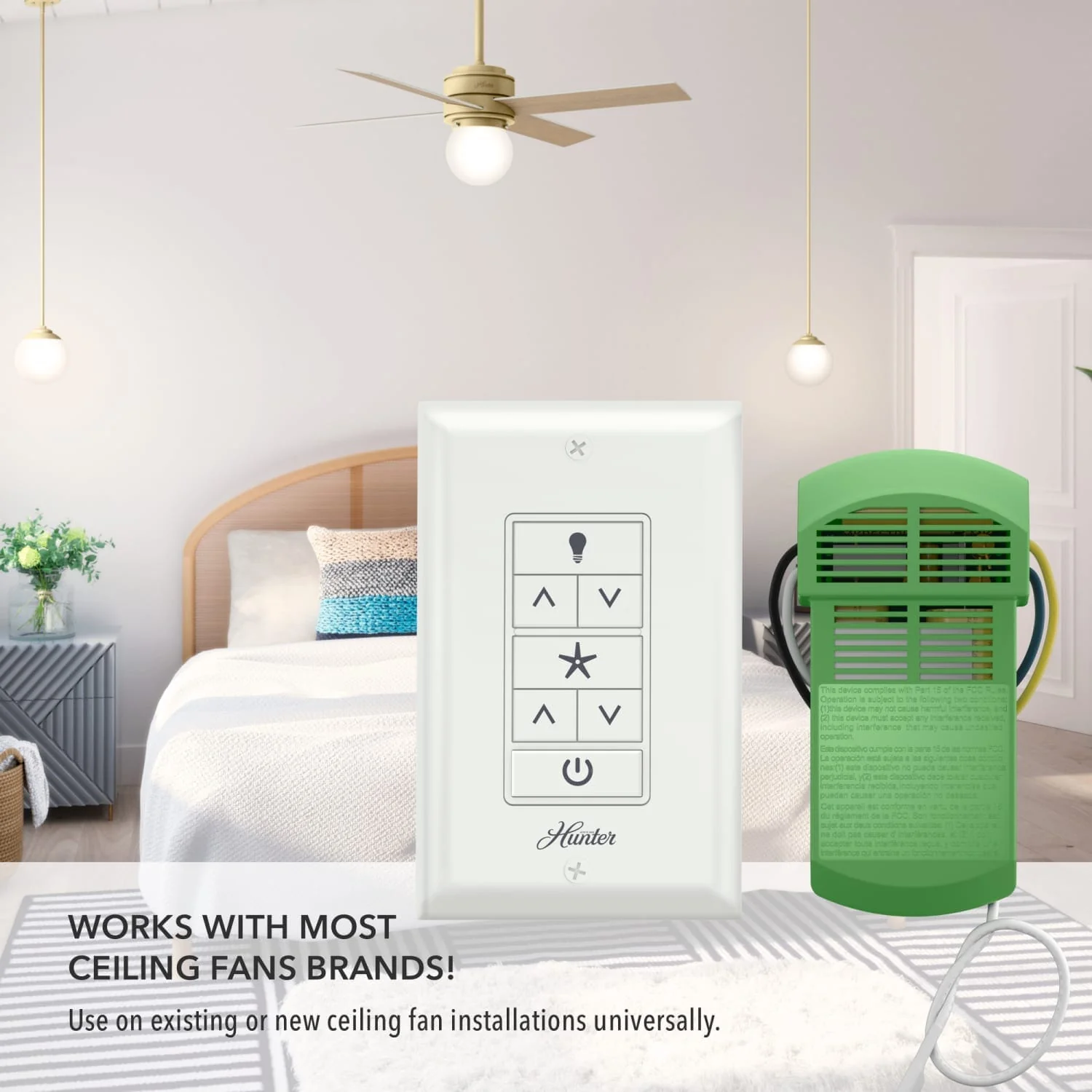 Universal Fan-Light Wall Control with Receiver - 99771 3 Universal Fan-Light Wall Control with Receiver - 99771