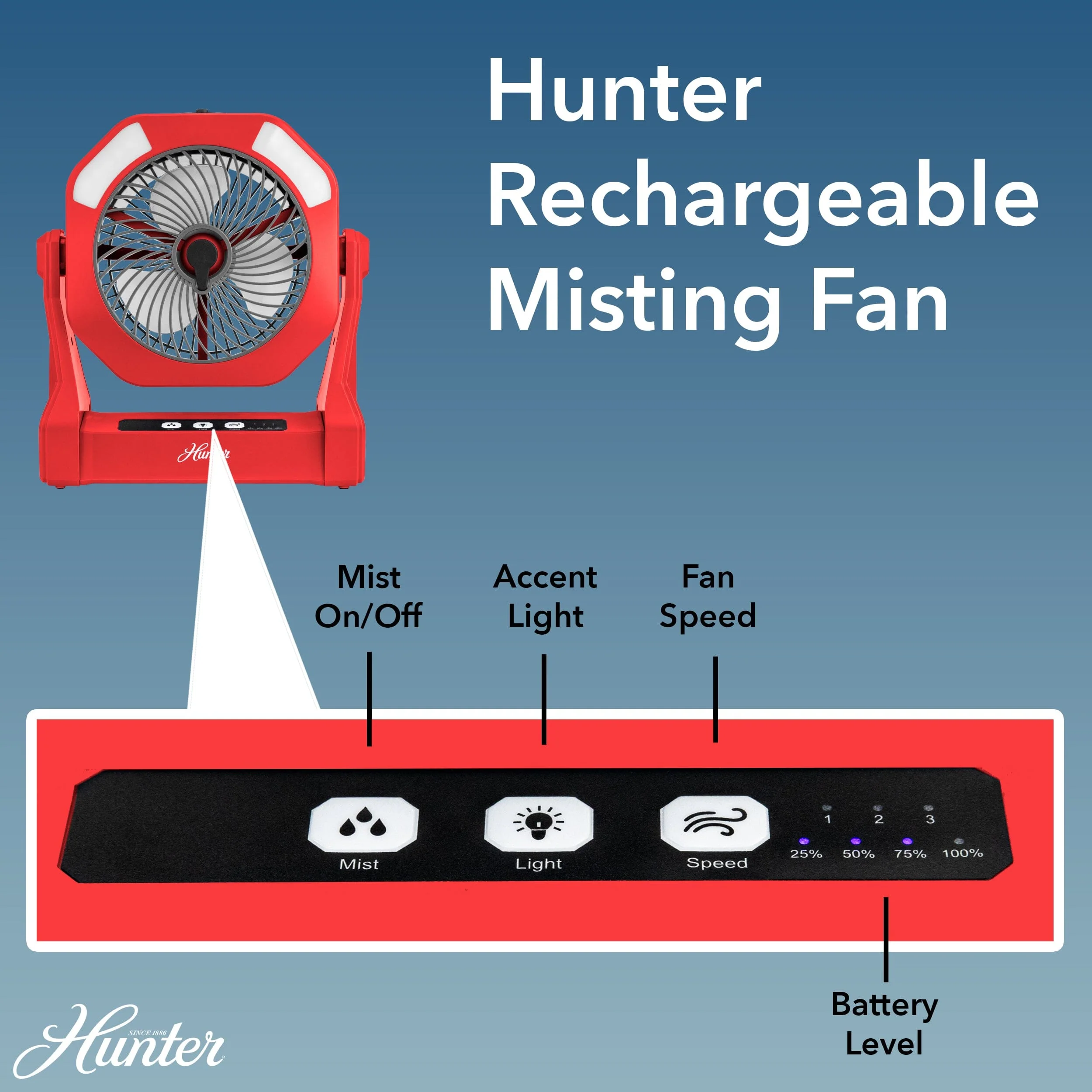 Hunter Rechargeable Misting Fan 7 Hunter Rechargeable Misting Fan