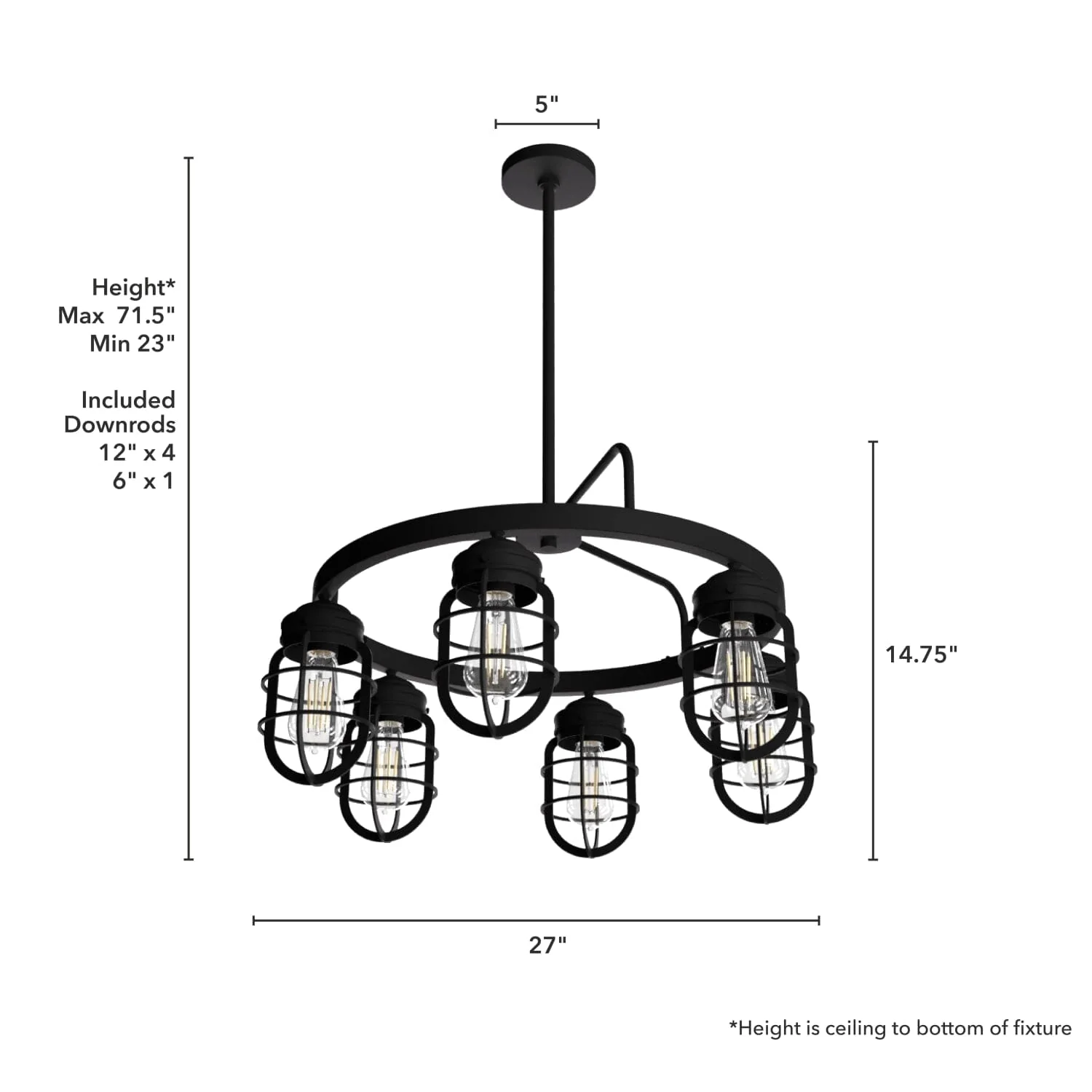Starklake 6 Light Chandelier 8 Starklake 6 Light Chandelier