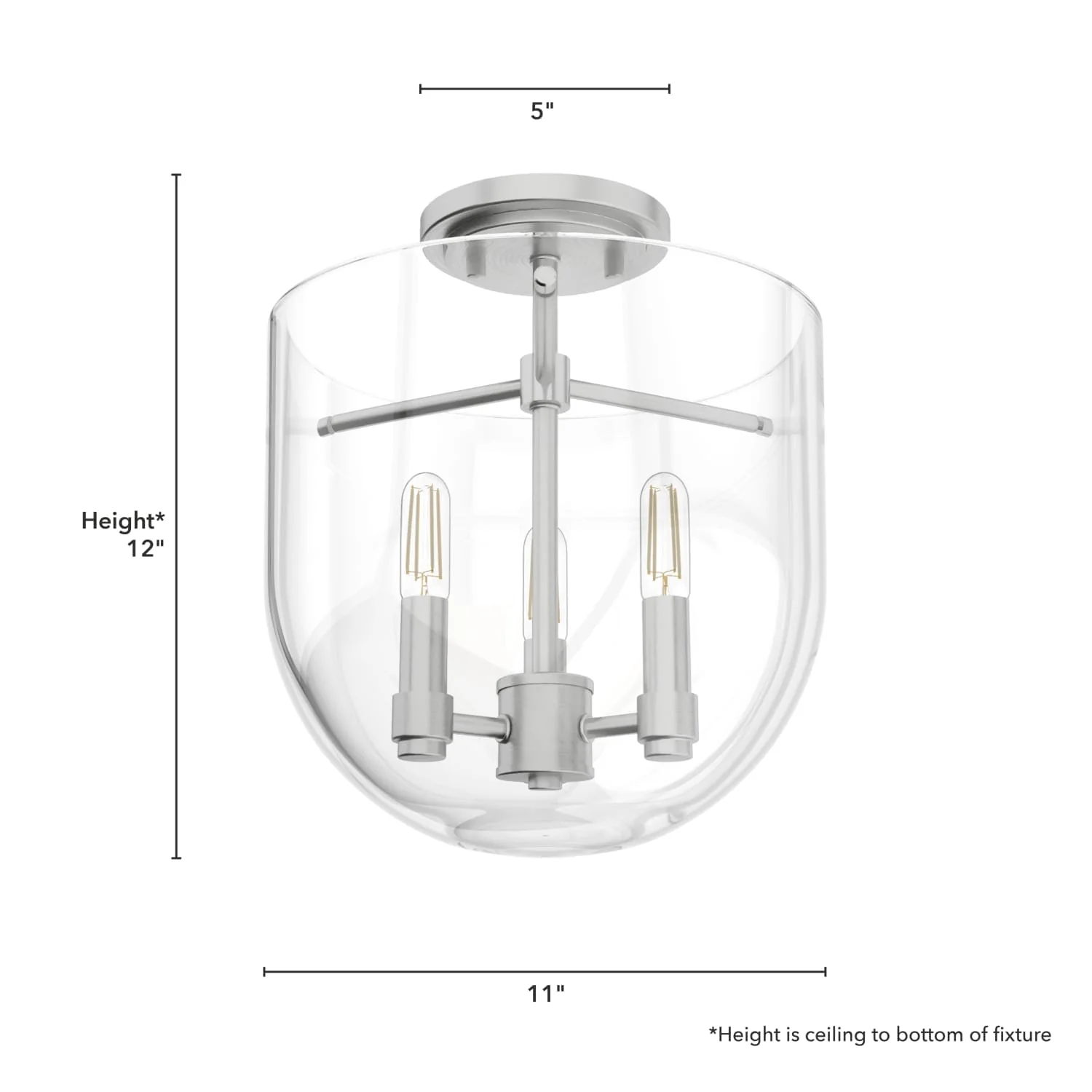 Sacha 3 Light Semi-Flush Mount 10 Sacha 3 Light Semi-Flush Mount