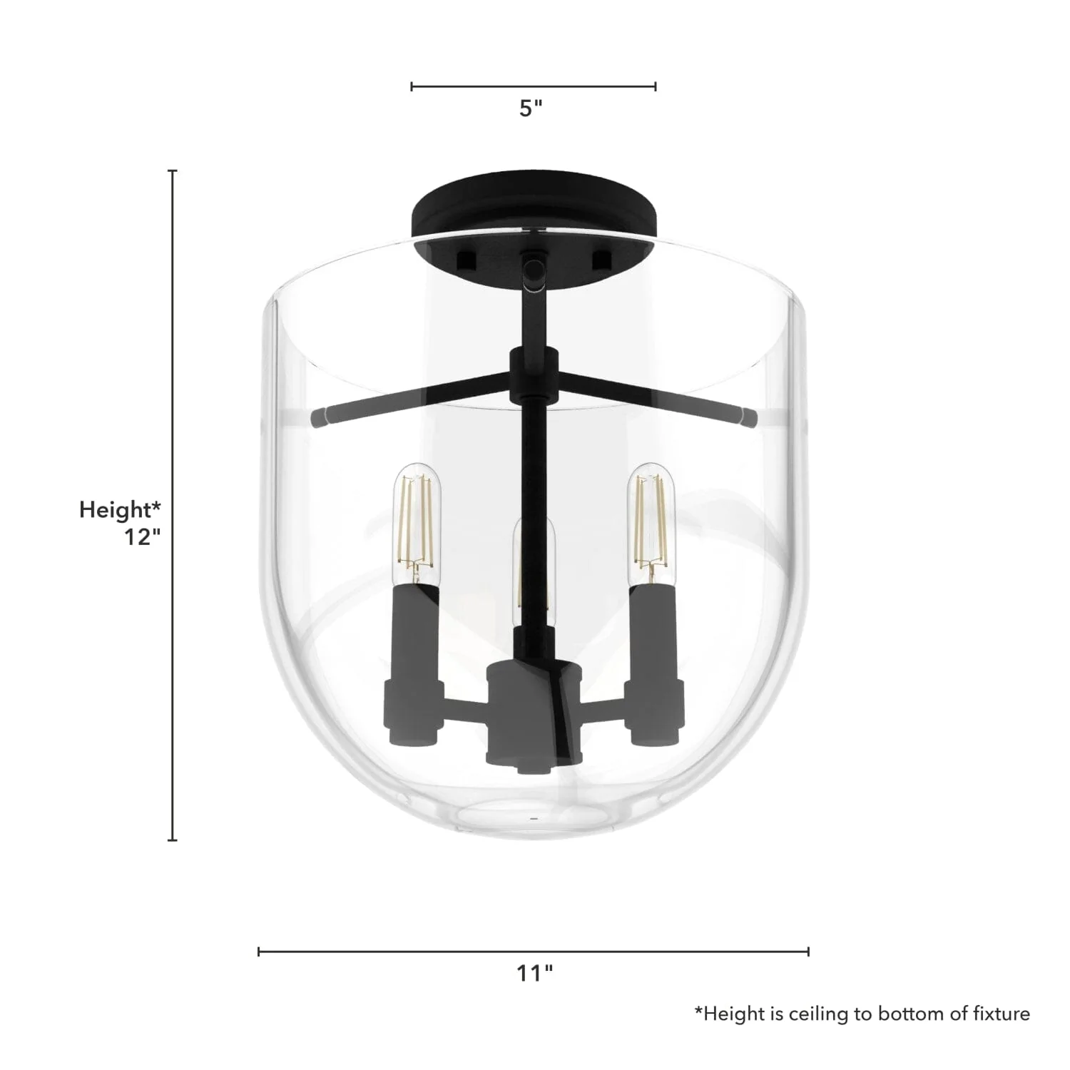 Sacha 3 Light Semi-Flush Mount 11 Sacha 3 Light Semi-Flush Mount
