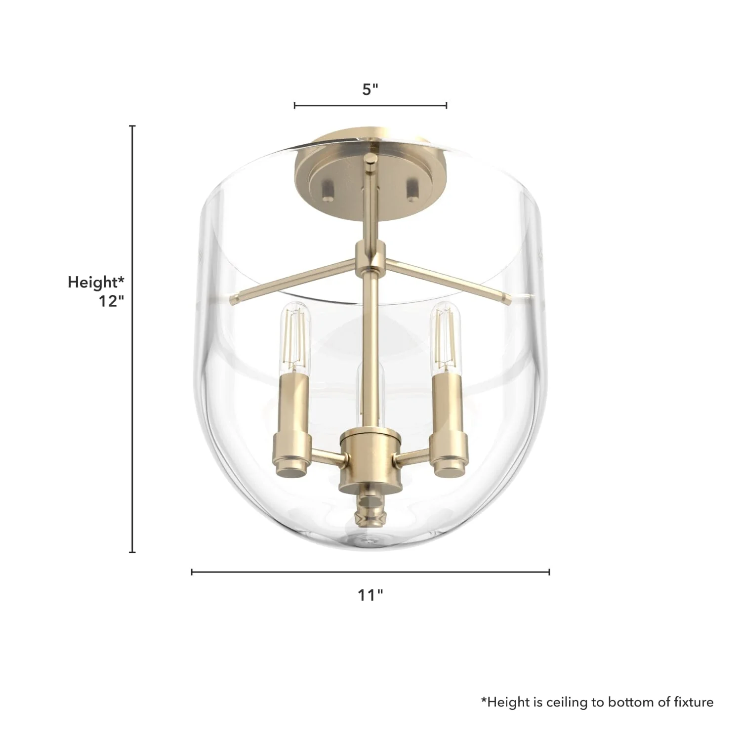 Sacha 3 Light Semi-Flush Mount 12 Sacha 3 Light Semi-Flush Mount