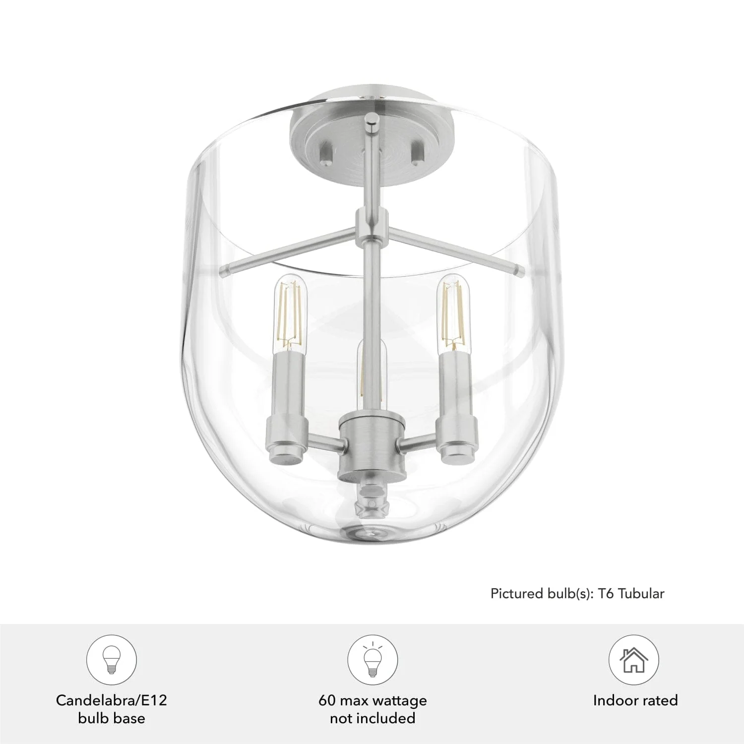 Sacha 3 Light Semi-Flush Mount 7 Sacha 3 Light Semi-Flush Mount