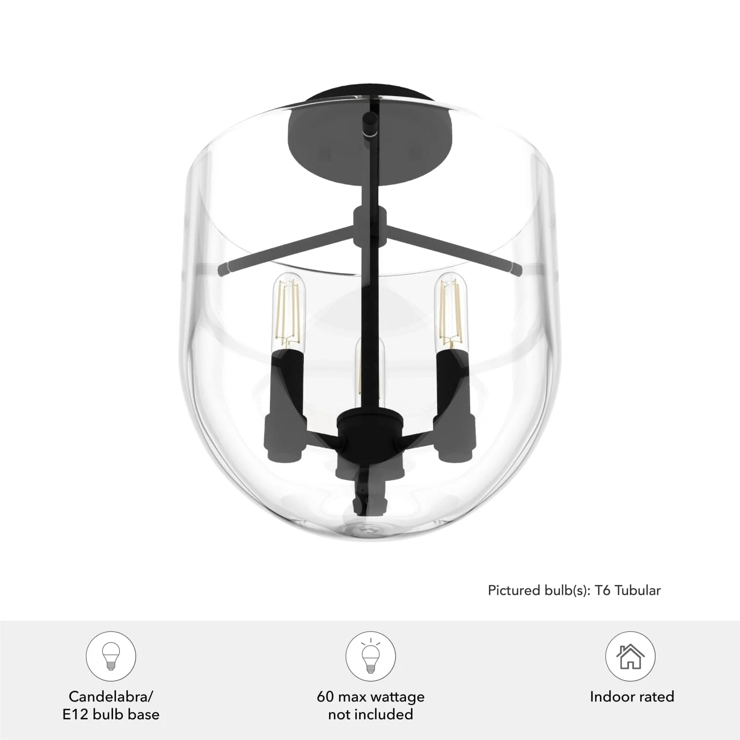 Sacha 3 Light Semi-Flush Mount 8 Sacha 3 Light Semi-Flush Mount