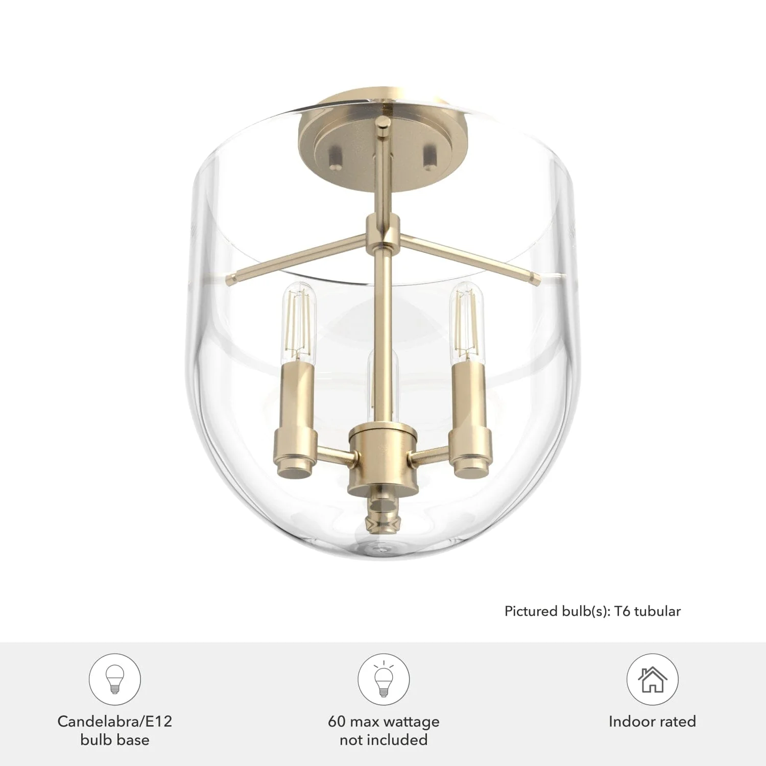 Sacha 3 Light Semi-Flush Mount 9 Sacha 3 Light Semi-Flush Mount