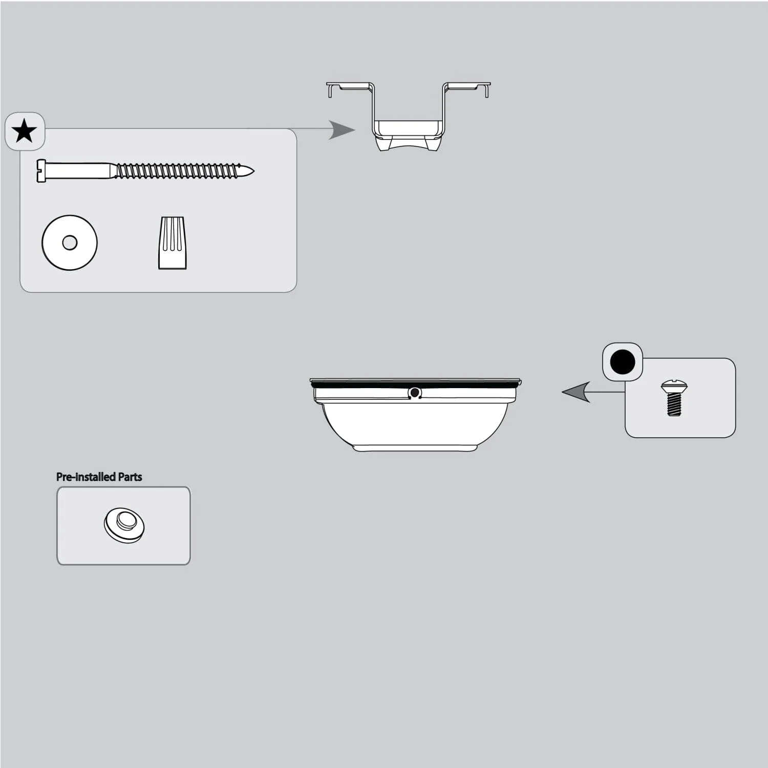 Trilobe Hanging And Canopy Assembly-White - K031901132