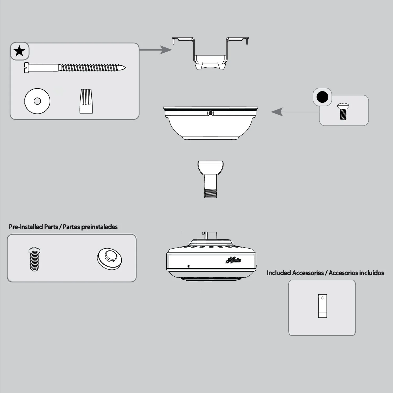 Trilobe Hanging System-Brushed Slate - K006501832