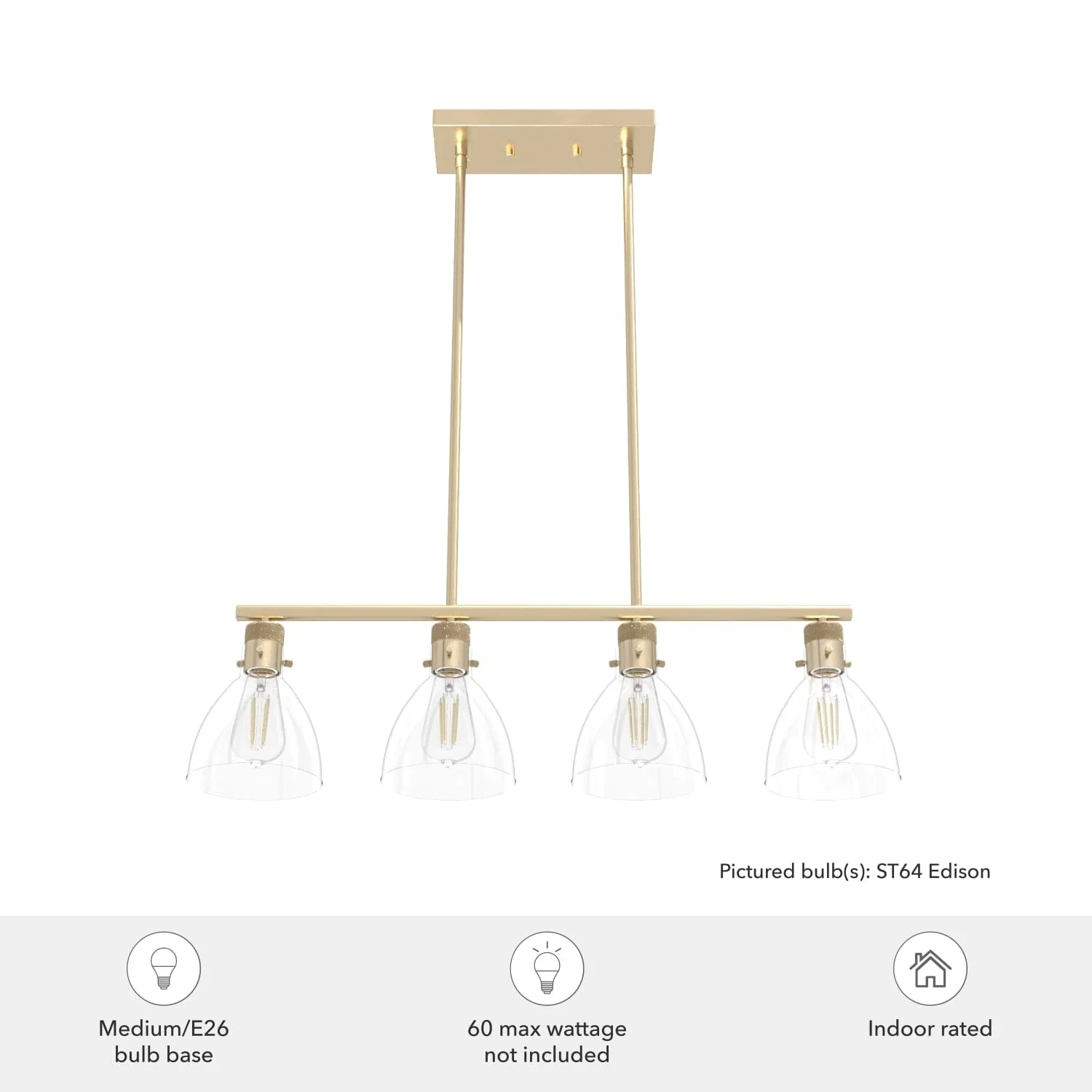 Van Nuys 4 Light Linear Chandelier 6 Van Nuys 4 Light Linear Chandelier
