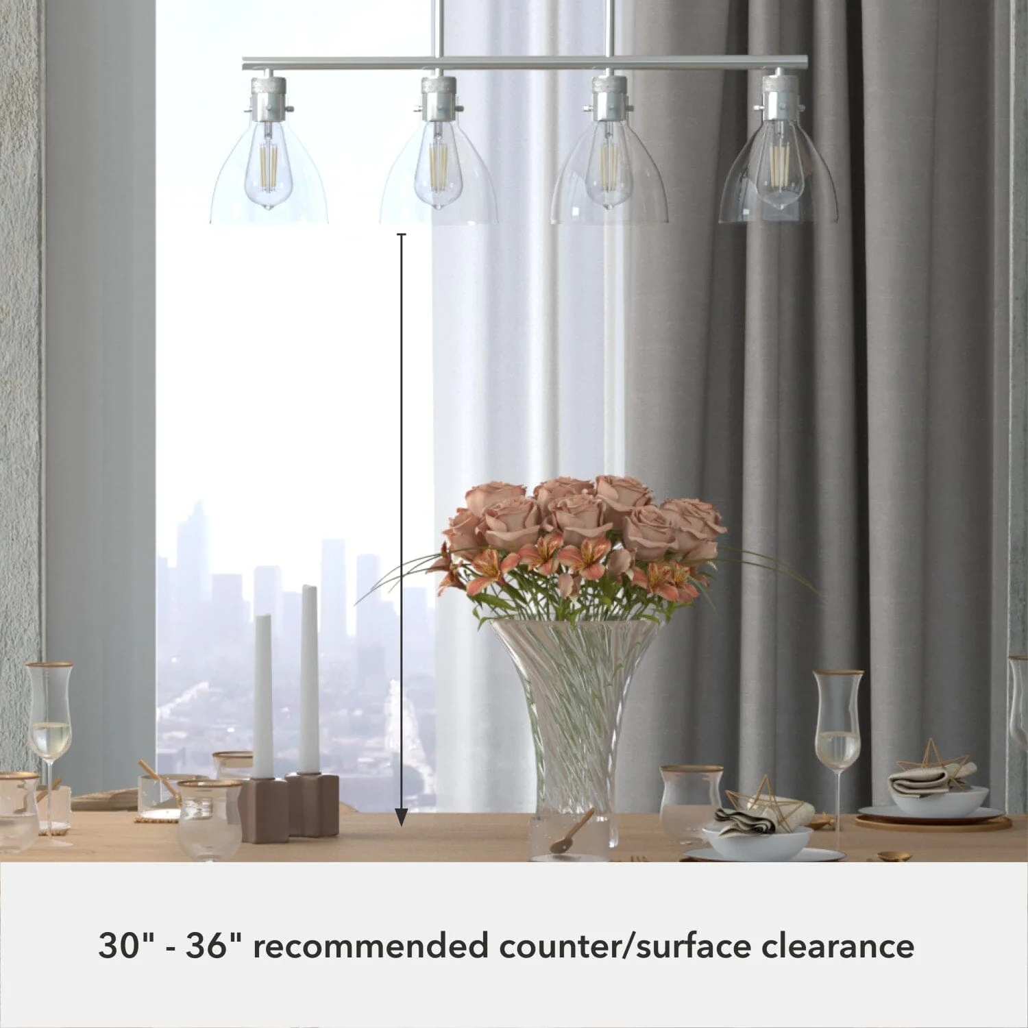 Van Nuys 4 Light Linear Chandelier 9 Van Nuys 4 Light Linear Chandelier