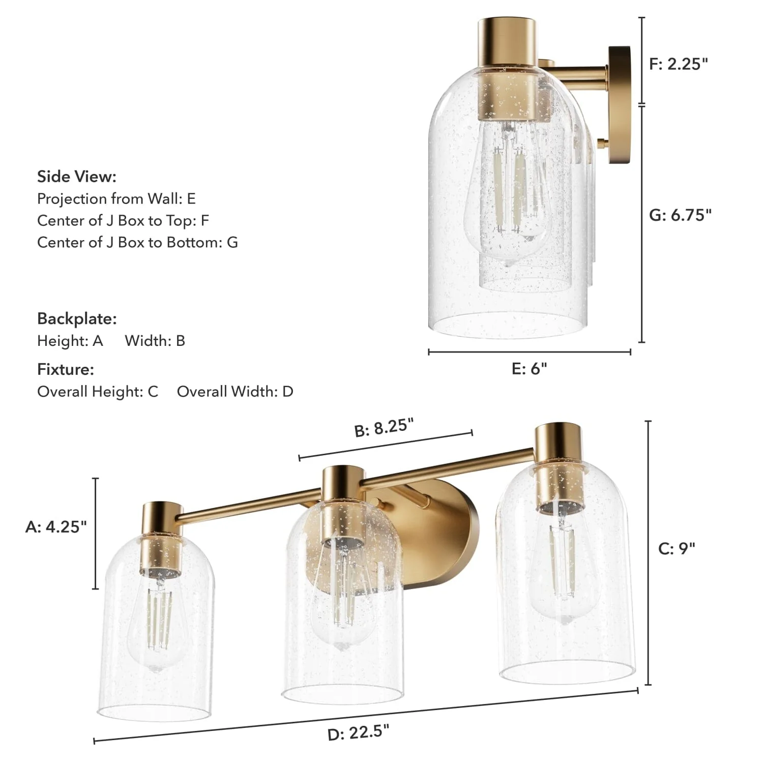 Lochemeade Clear Seeded Glass 3 Light Vanity 11 Lochemeade Clear Seeded Glass 3 Light Vanity