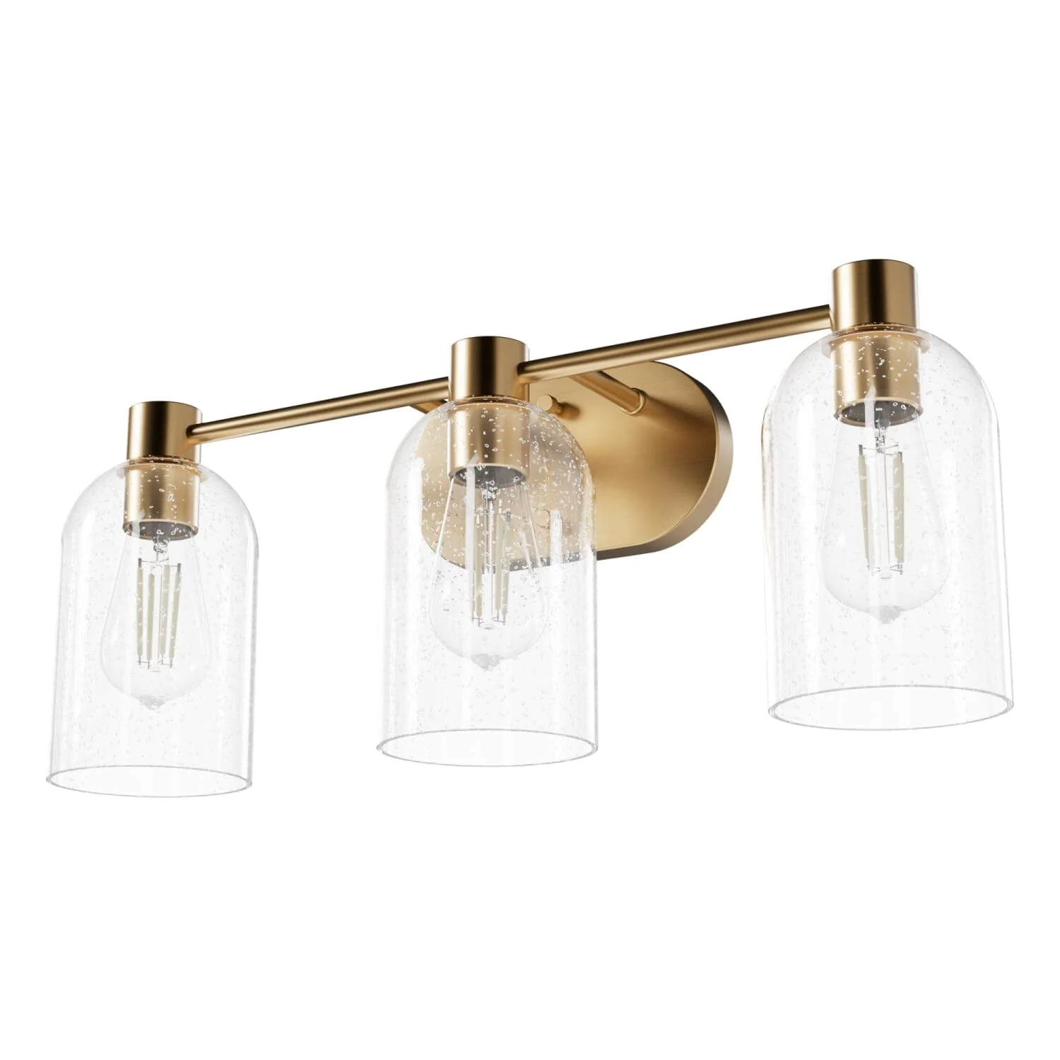 Lochemeade Clear Seeded Glass 3 Light Vanity 15 Lochemeade Clear Seeded Glass 3 Light Vanity