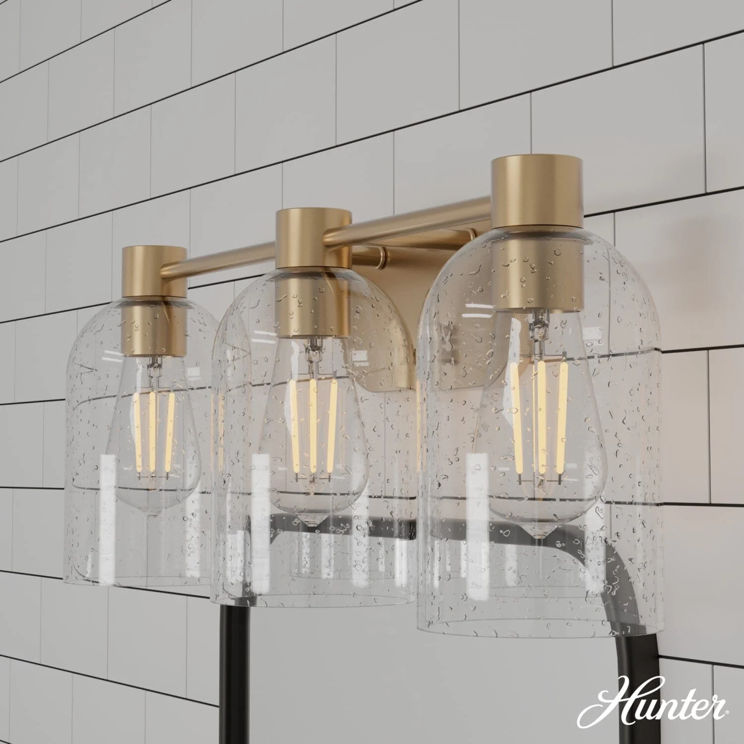 Lochemeade Clear Seeded Glass 3 Light Vanity 3 Lochemeade Clear Seeded Glass 3 Light Vanity