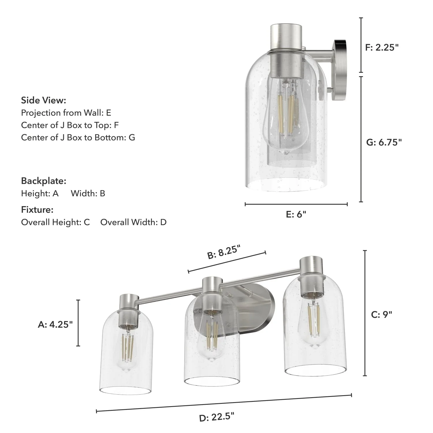 Lochemeade Clear Seeded Glass 3 Light Vanity 9 Lochemeade Clear Seeded Glass 3 Light Vanity