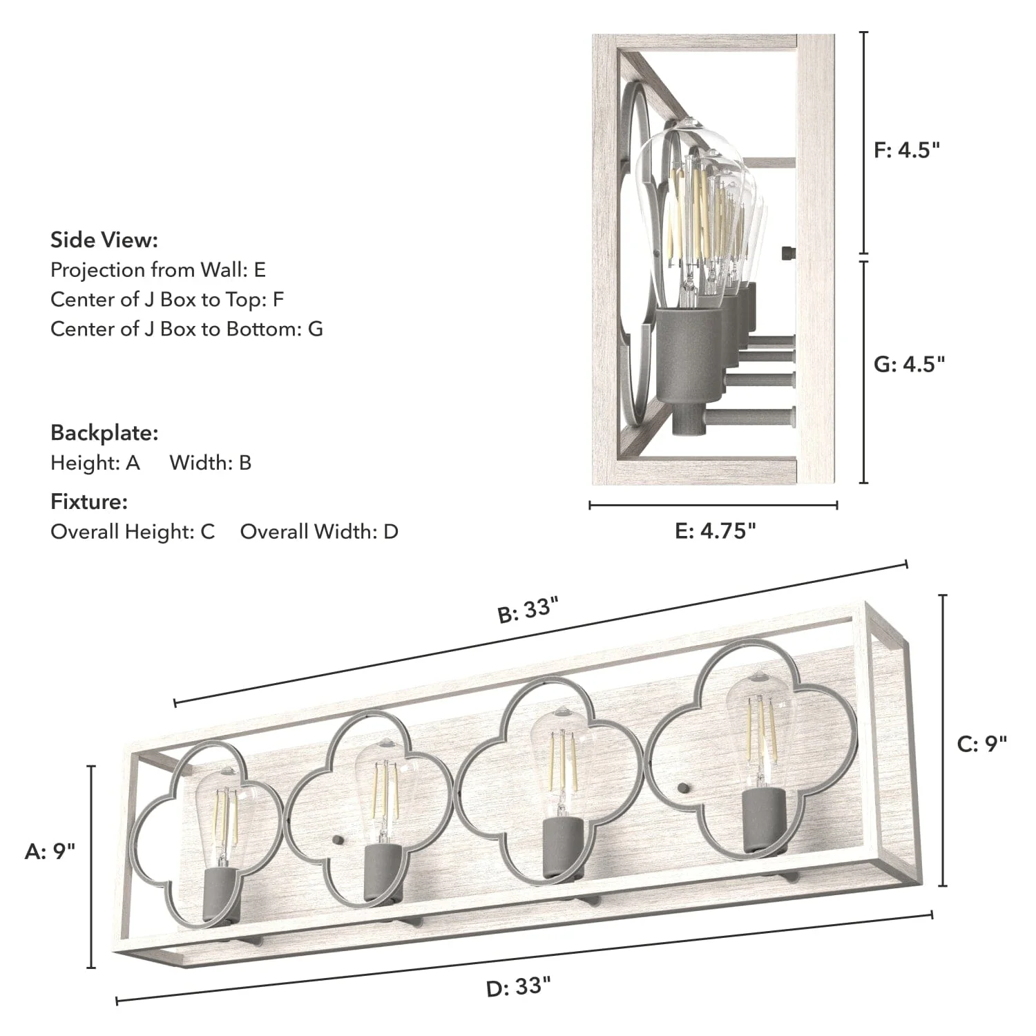 Gablecrest 4 Light Vanity 7 Gablecrest 4 Light Vanity