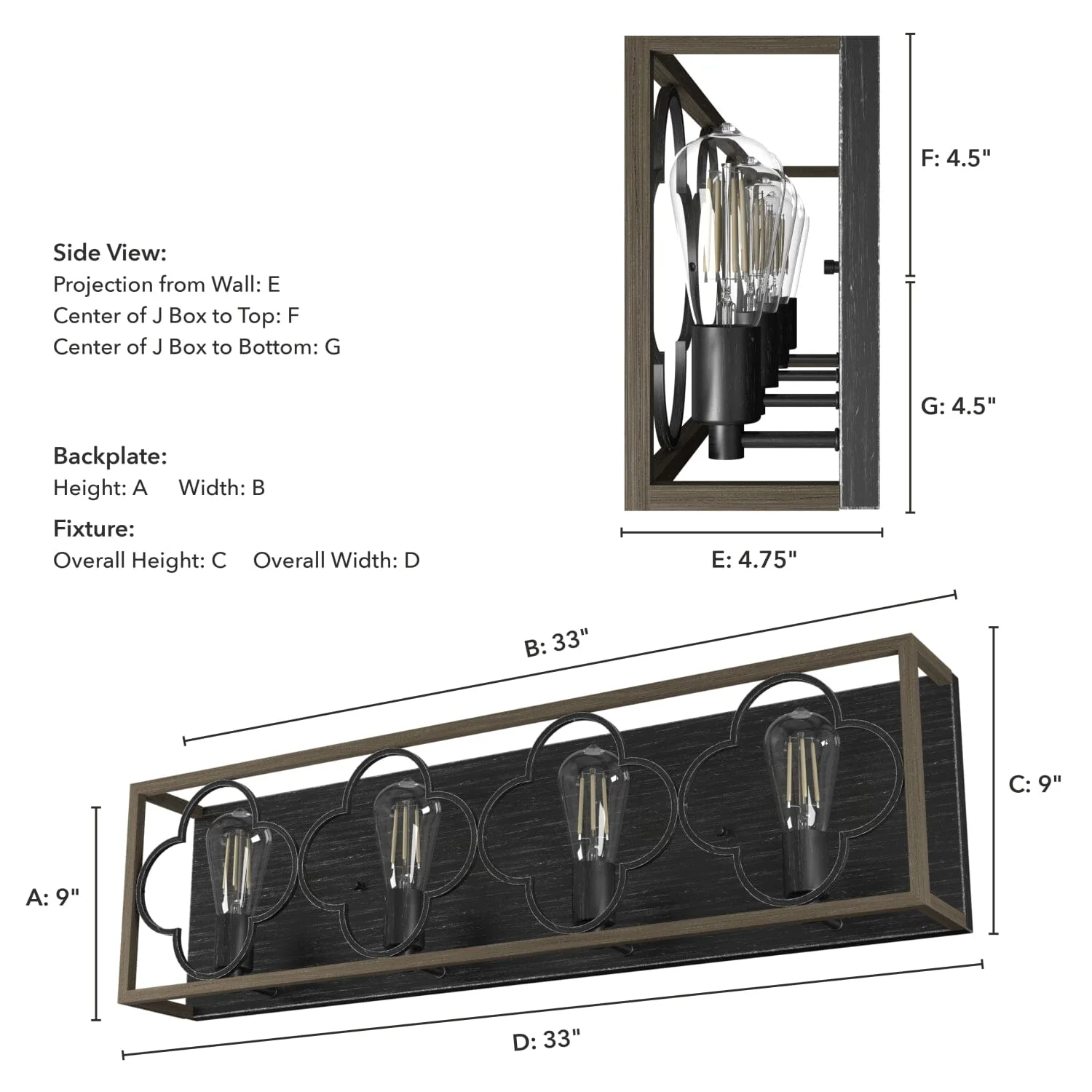 Gablecrest 4 Light Vanity 8 Gablecrest 4 Light Vanity