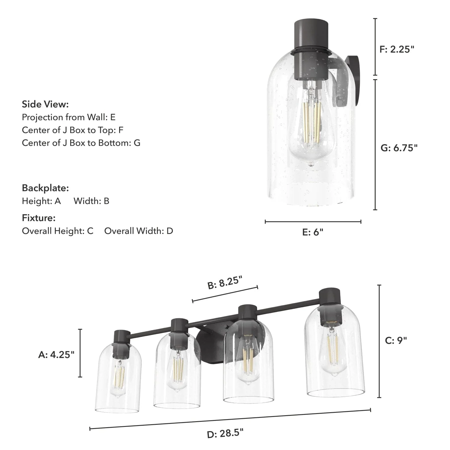 Lochemeade Clear Seeded Glass 4 Light Vanity 7 Lochemeade Clear Seeded Glass 4 Light Vanity