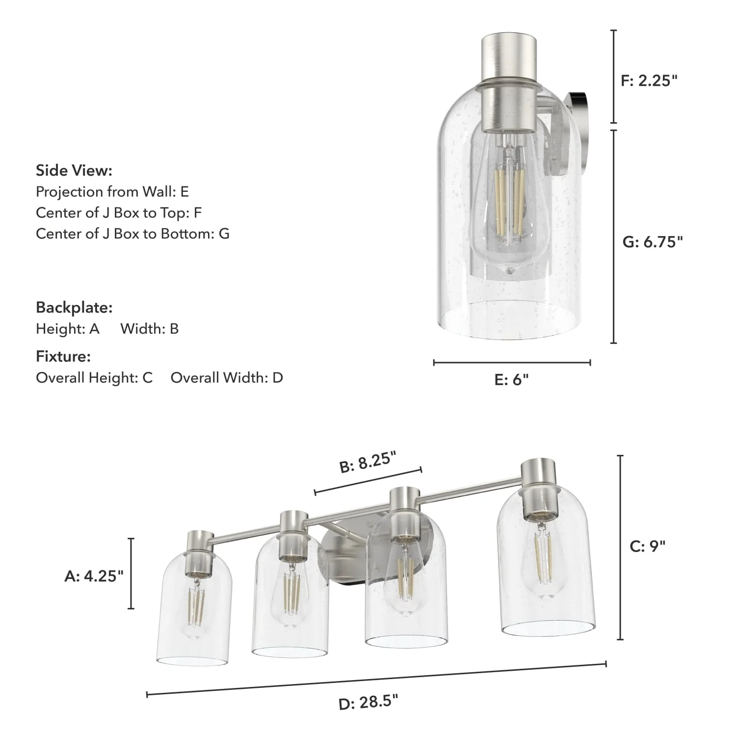 Lochemeade Clear Seeded Glass 4 Light Vanity 8 Lochemeade Clear Seeded Glass 4 Light Vanity
