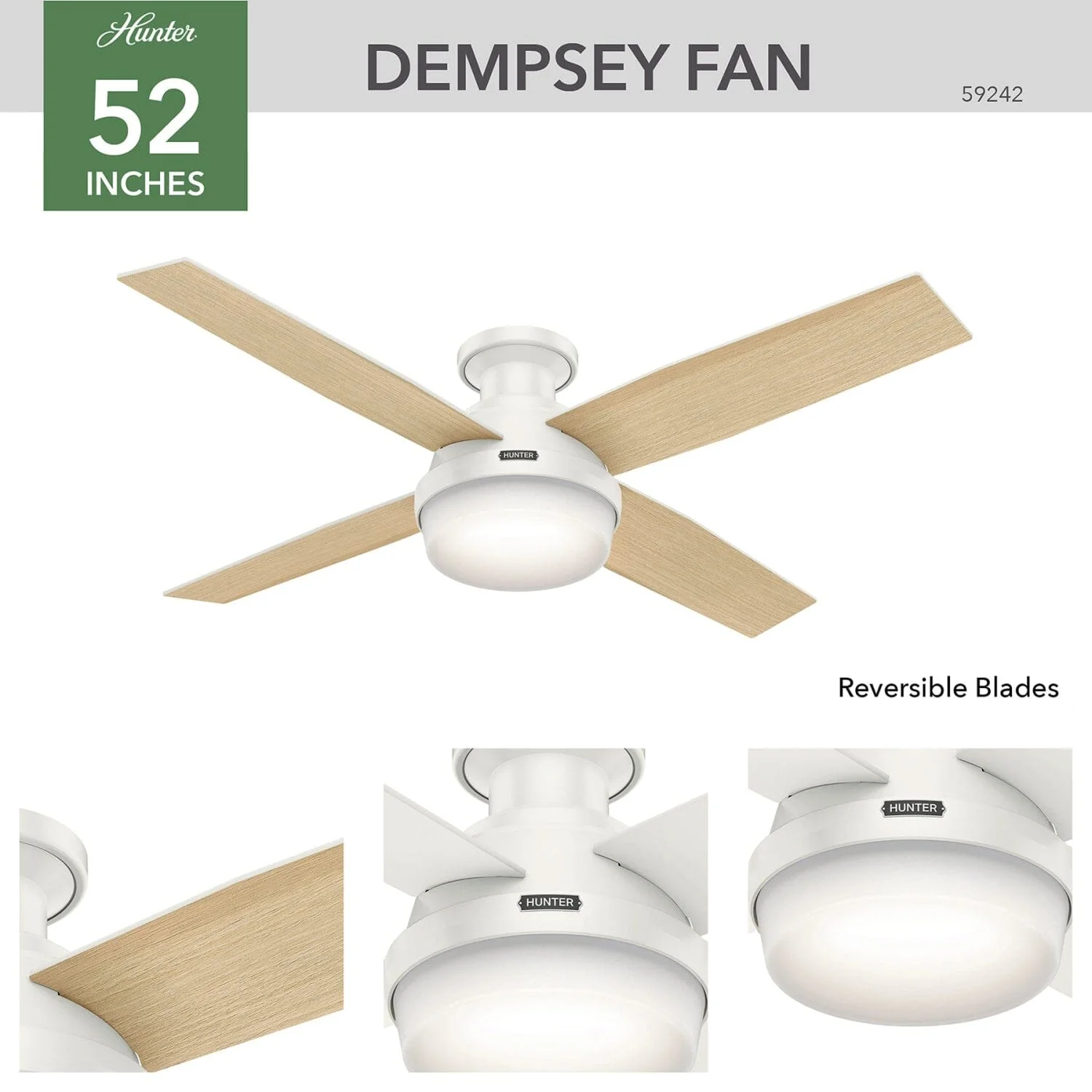 Dempsey Low Profile with Light 52 inch 13 Dempsey Low Profile with Light 52 inch
