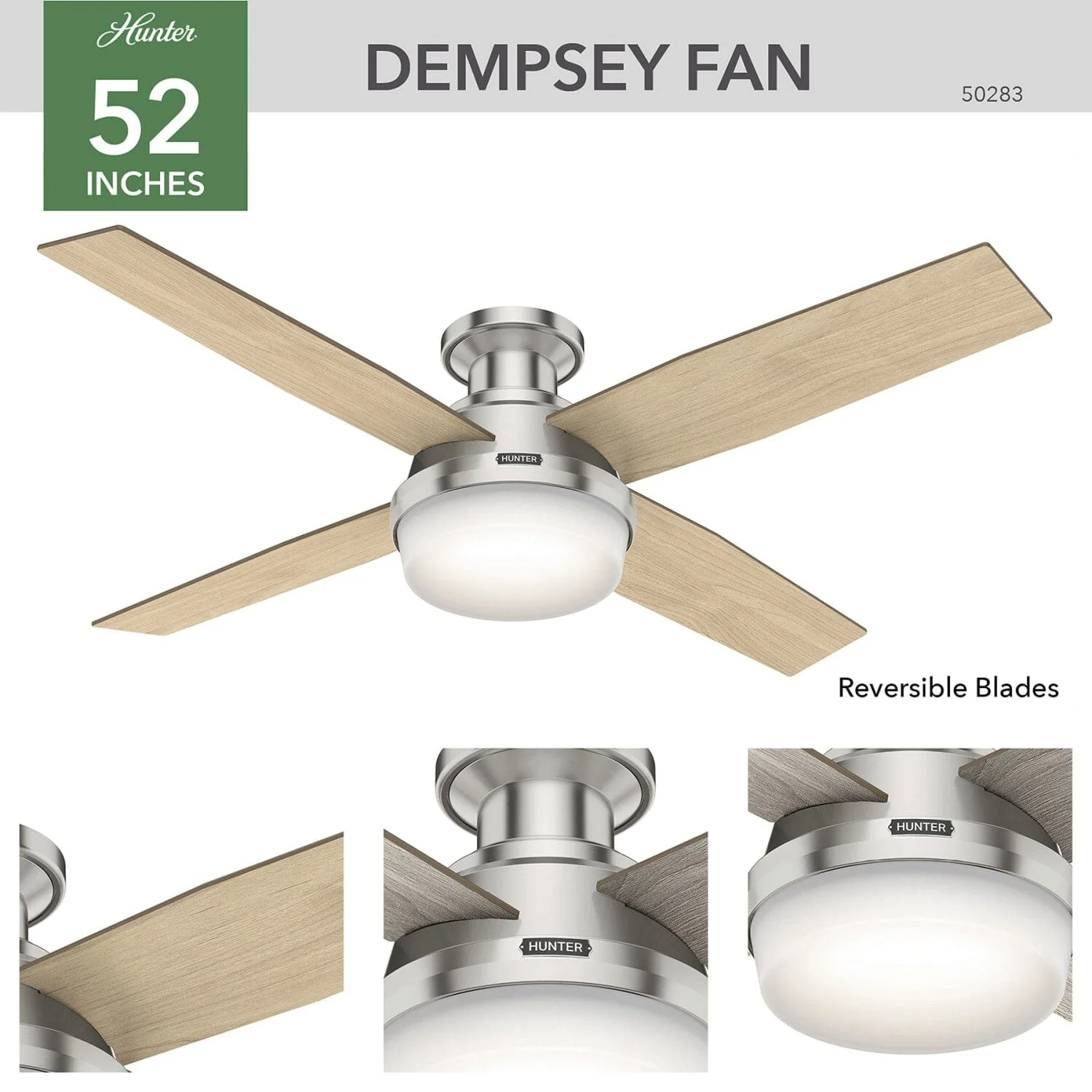 Dempsey Low Profile with Light 52 inch 14 Dempsey Low Profile with Light 52 inch