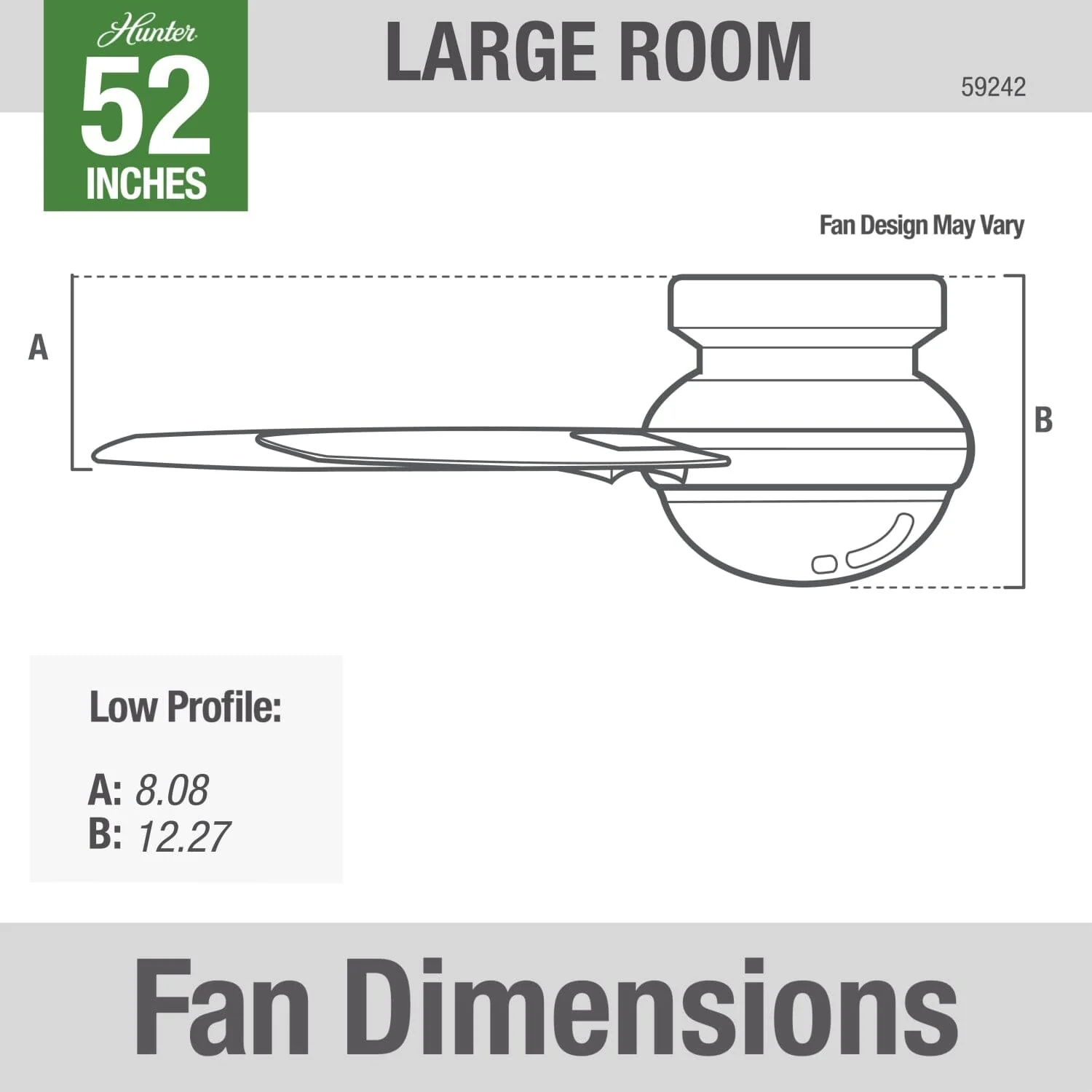 Dempsey Low Profile with Light 52 inch 45 Dempsey Low Profile with Light 52 inch