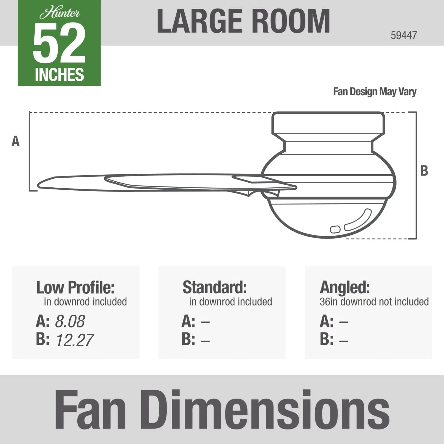 Dempsey Low Profile with Light 52 inch 46 Dempsey Low Profile with Light 52 inch