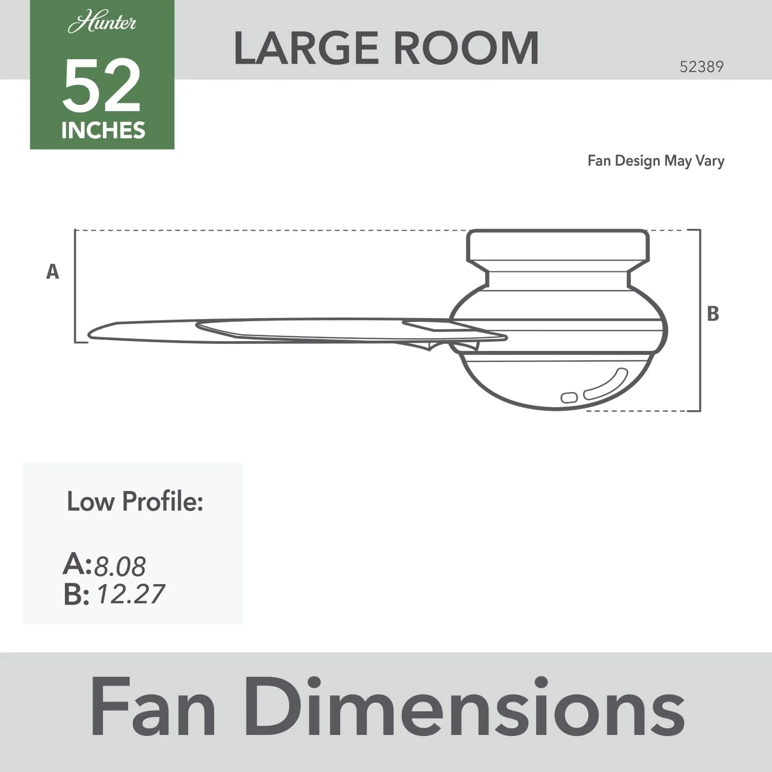 Dempsey Low Profile with Light 52 inch 47 Dempsey Low Profile with Light 52 inch