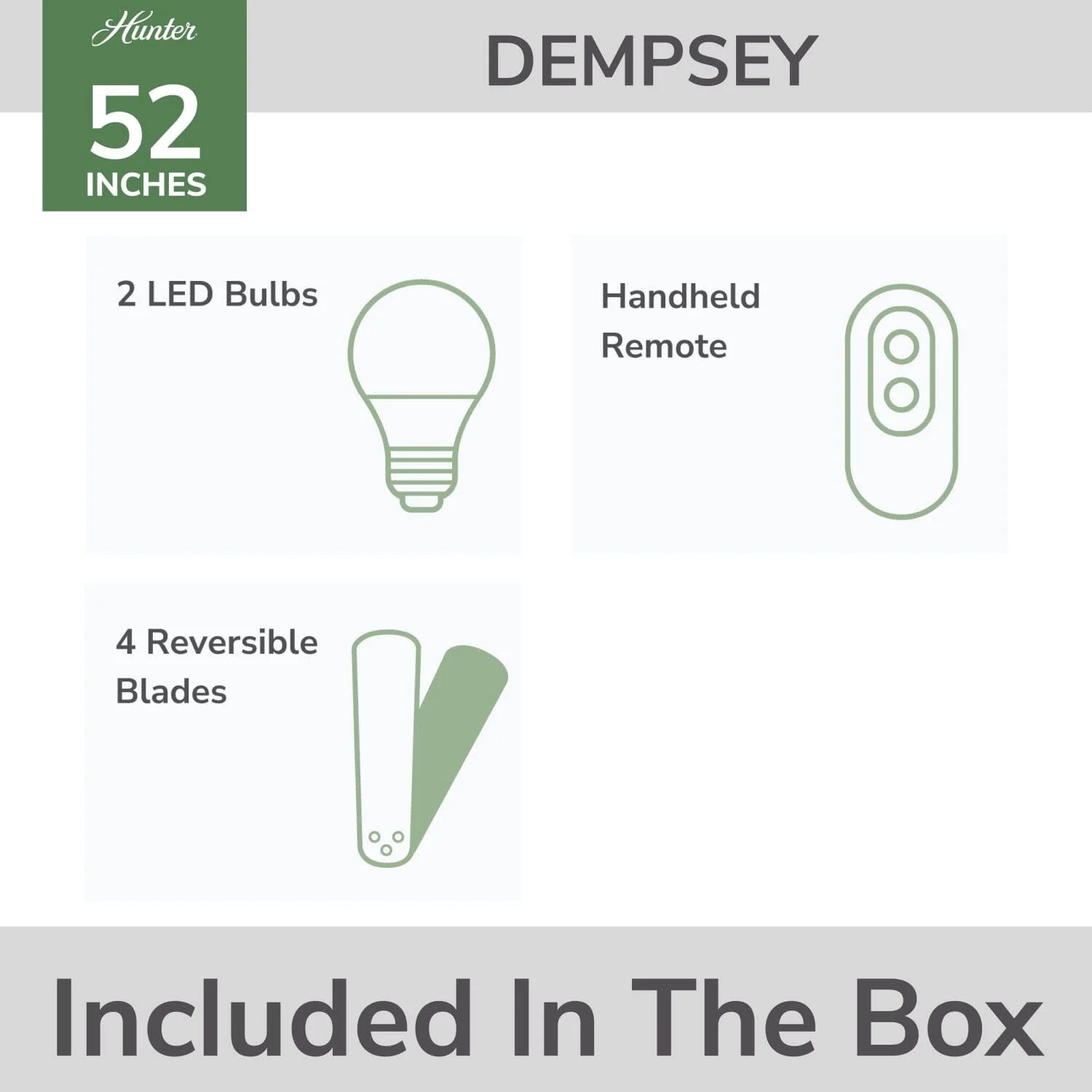 Dempsey Low Profile with Light 52 inch 50 Dempsey Low Profile with Light 52 inch