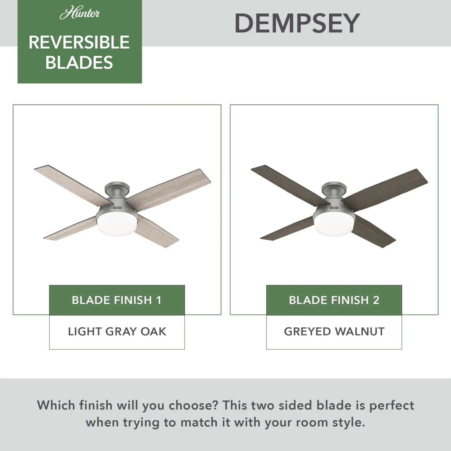 Dempsey Low Profile with Light 52 inch 90 Dempsey Low Profile with Light 52 inch
