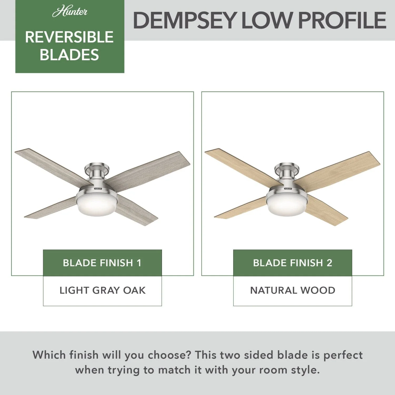 Dempsey Low Profile with Light 52 inch 92 Dempsey Low Profile with Light 52 inch