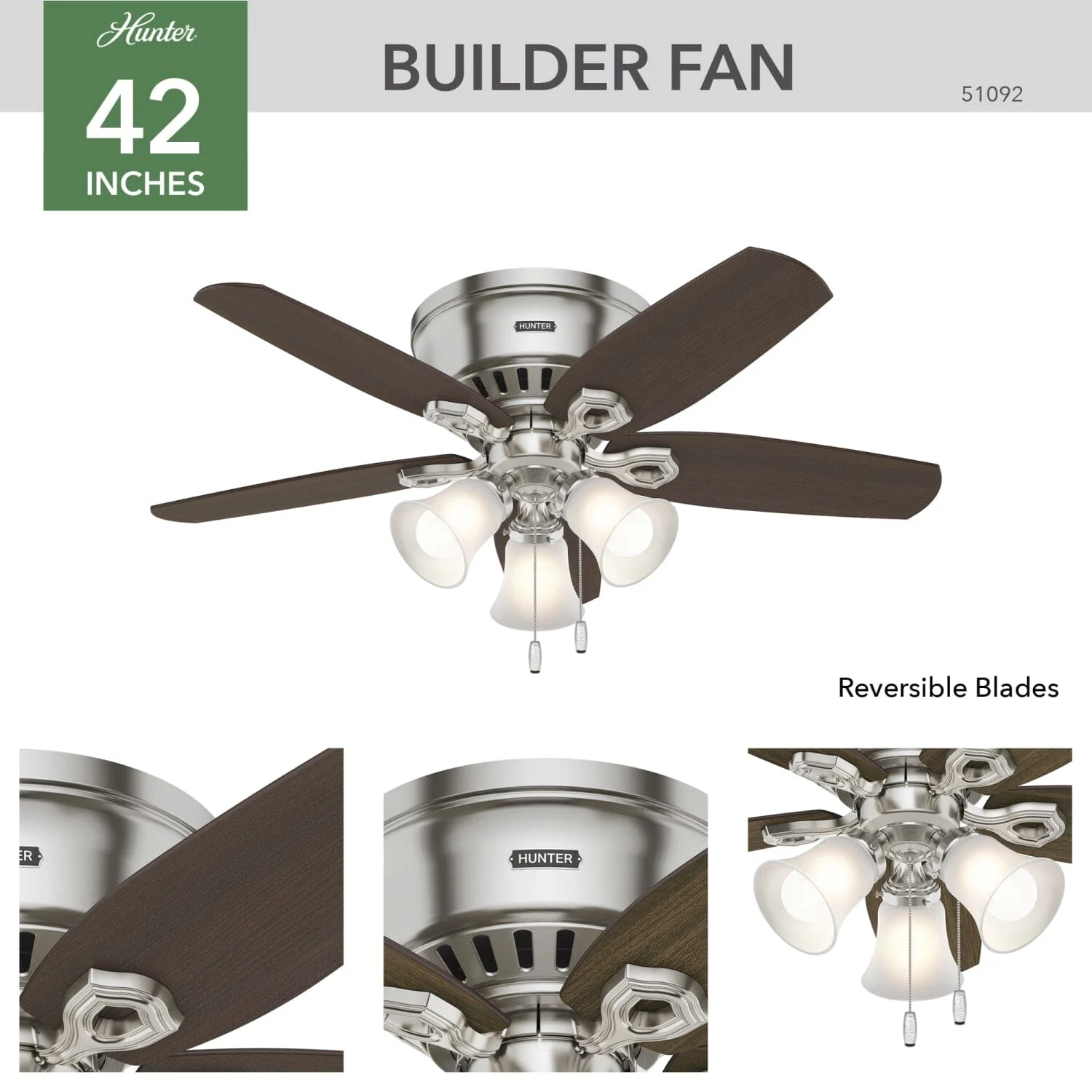 Builder Low Profile with 3 Lights 42 inch 7 Builder Low Profile with 3 Lights 42 inch