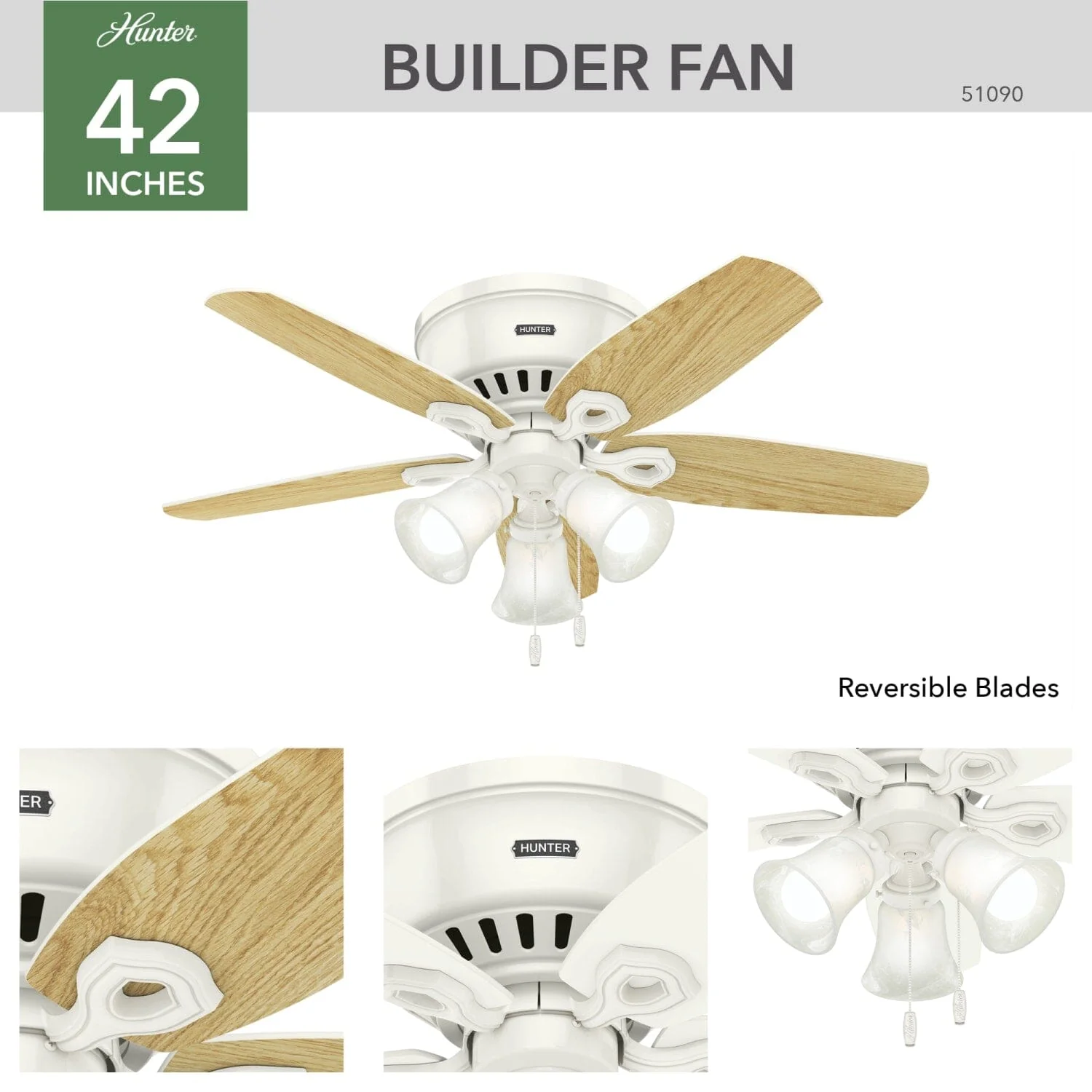 Builder Low Profile with 3 Lights 42 inch 9 Builder Low Profile with 3 Lights 42 inch