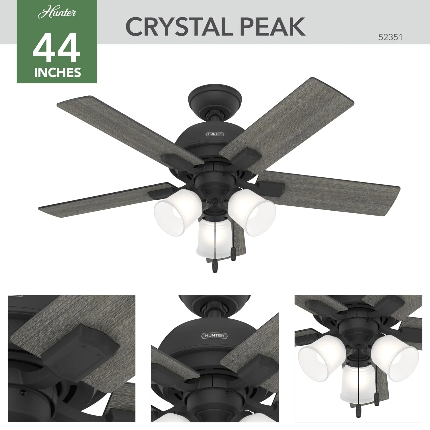 Crystal Peak with 3 Lights 44 inch 5 Crystal Peak with 3 Lights 44 inch