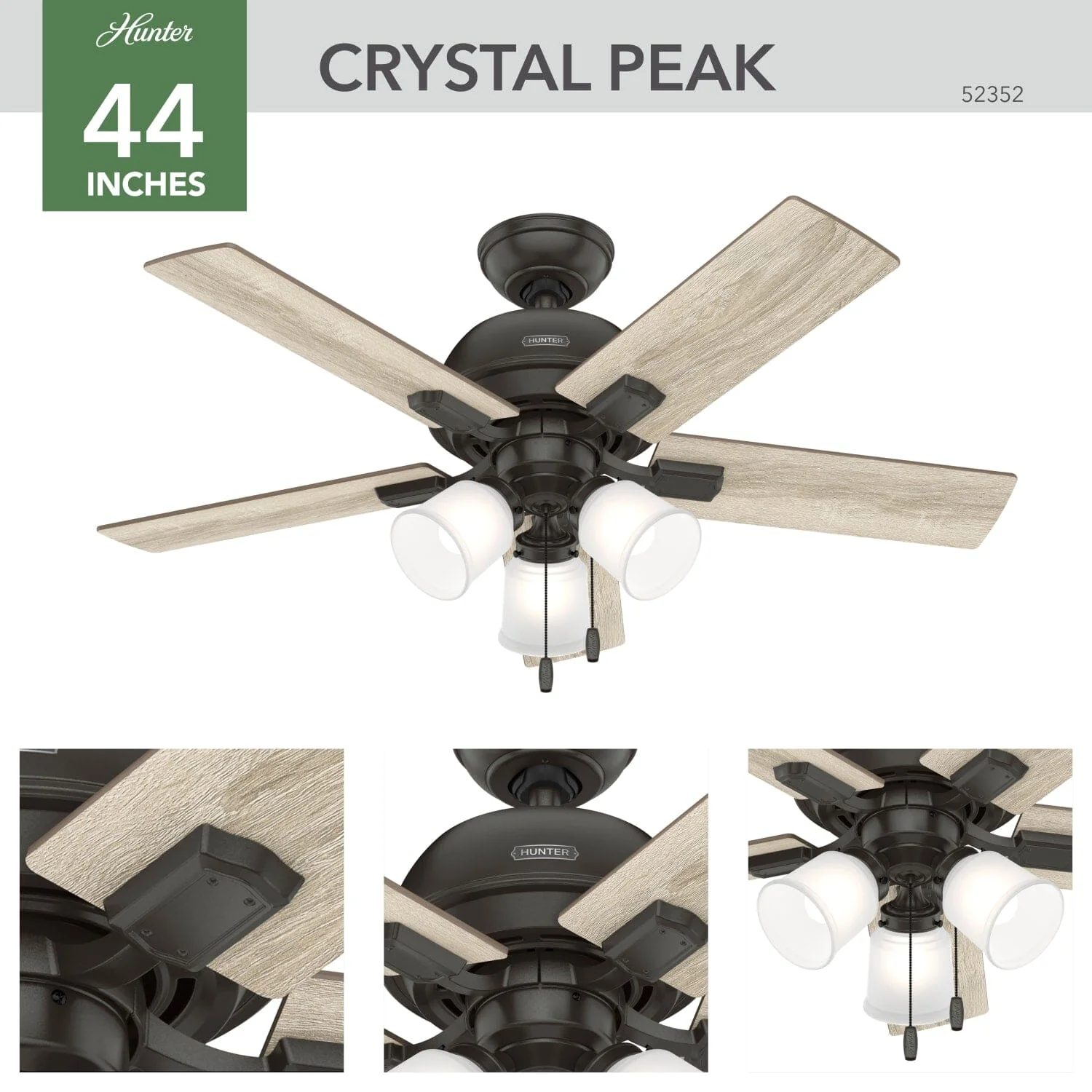 Crystal Peak with 3 Lights 44 inch 6 Crystal Peak with 3 Lights 44 inch