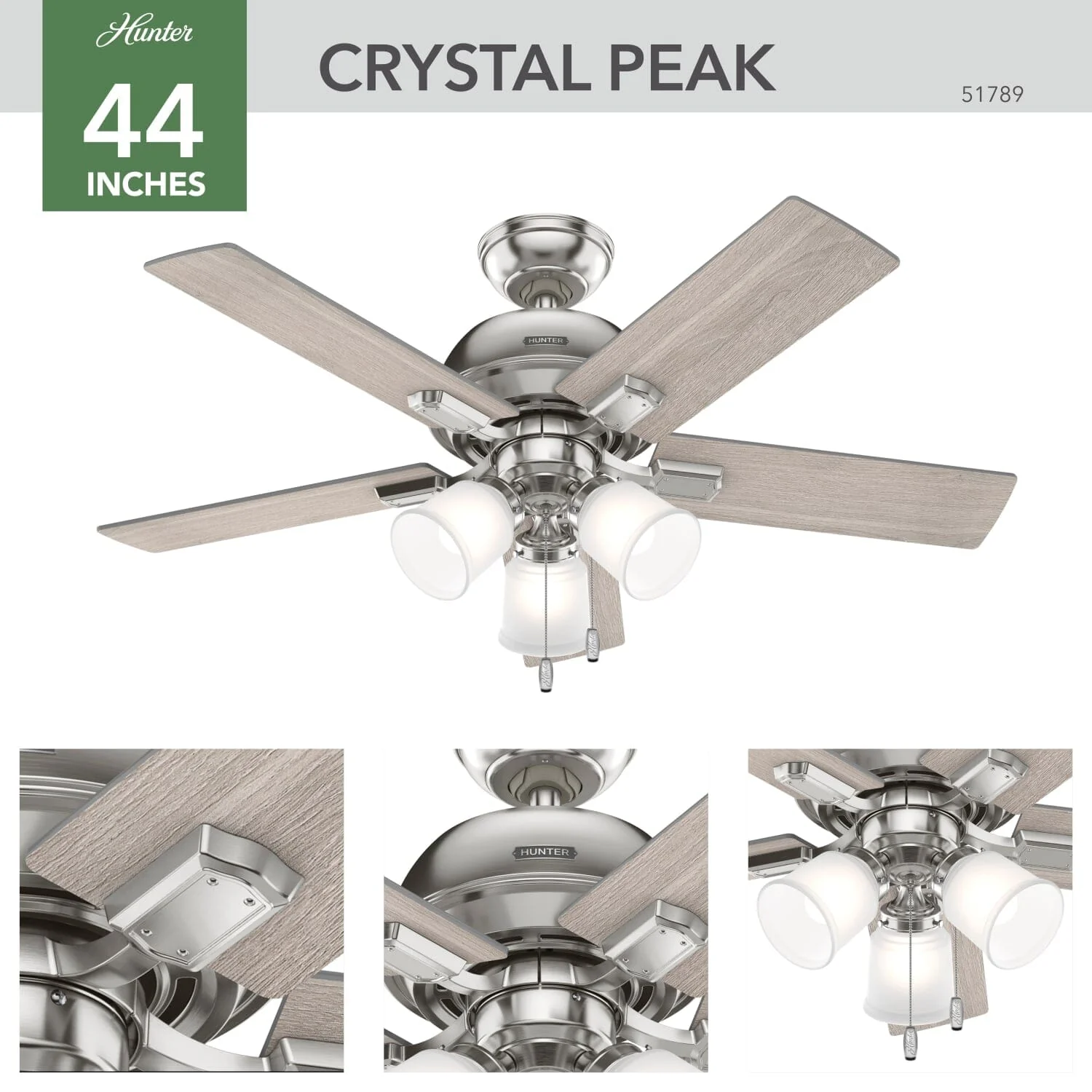 Crystal Peak with 3 Lights 44 inch 8 Crystal Peak with 3 Lights 44 inch